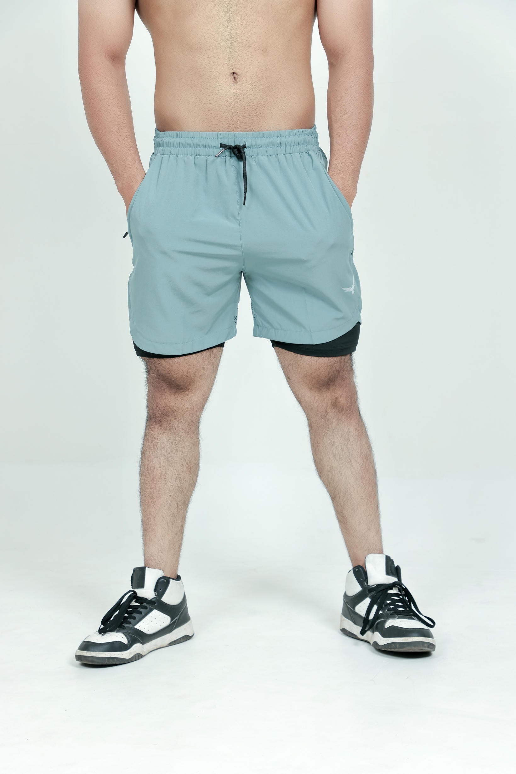 Men’s Runner Compression 2-Piece Shorts – Green