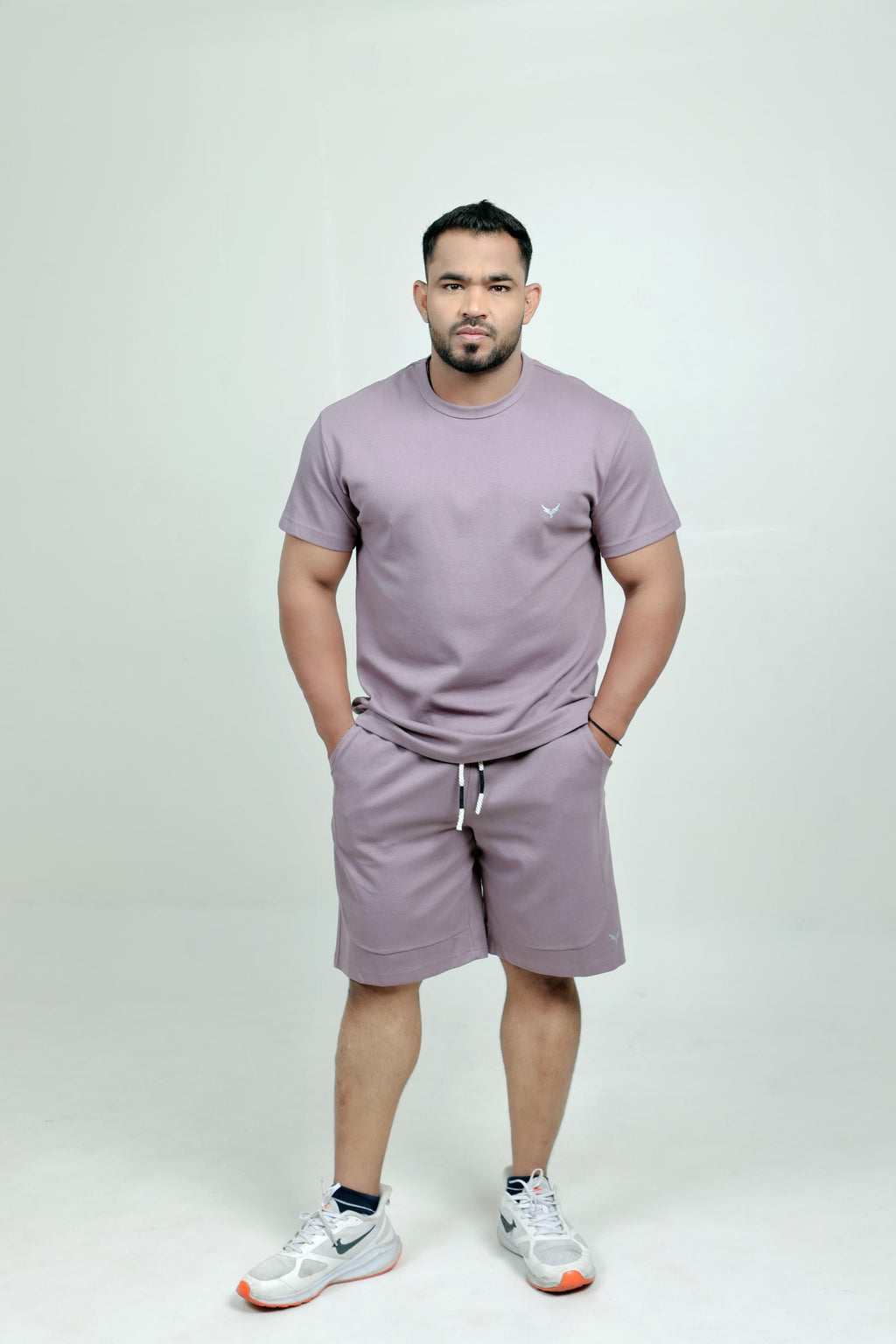 Men’s Knitted T-Shirt – Purple (Poly-Cotton Blend)