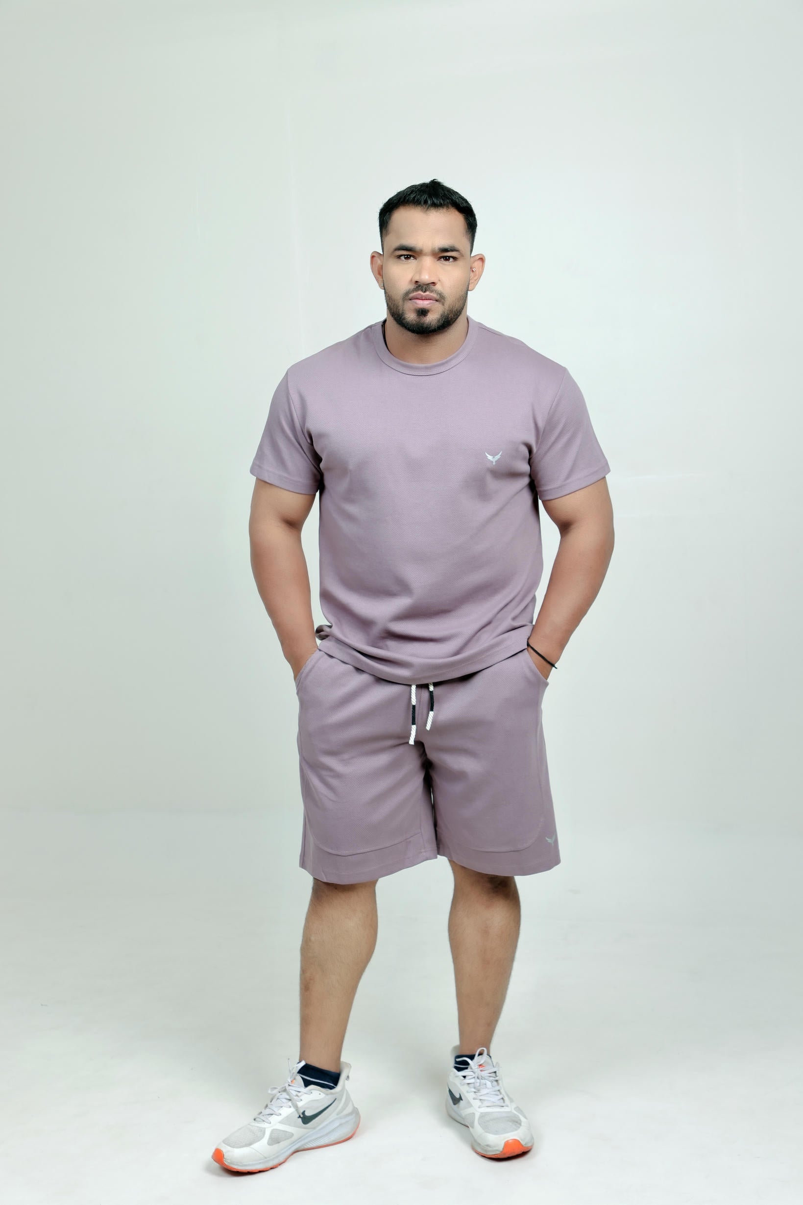 Men’s Knitted Shorts – Purple (Poly-Cotton Blend)