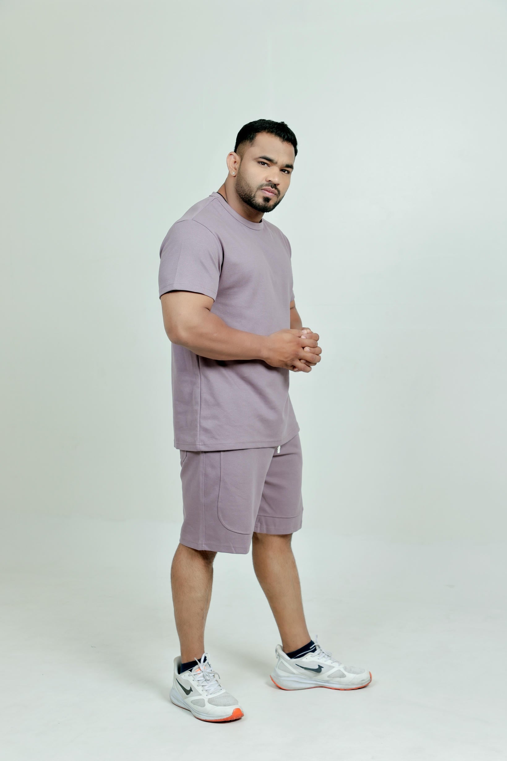 Men’s Knitted Shorts – Purple (Poly-Cotton Blend)