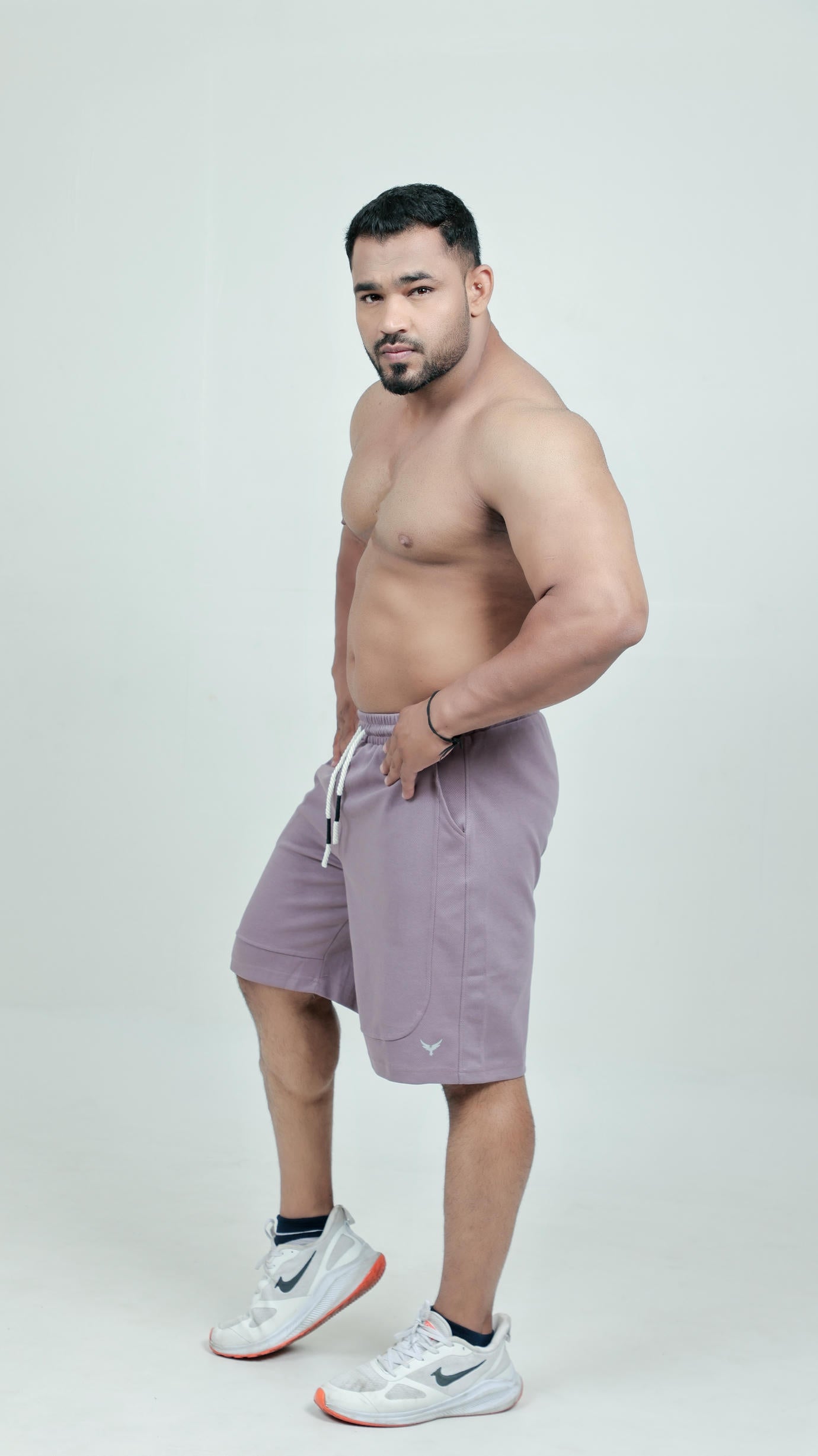 Men’s Knitted Shorts – Purple (Poly-Cotton Blend)
