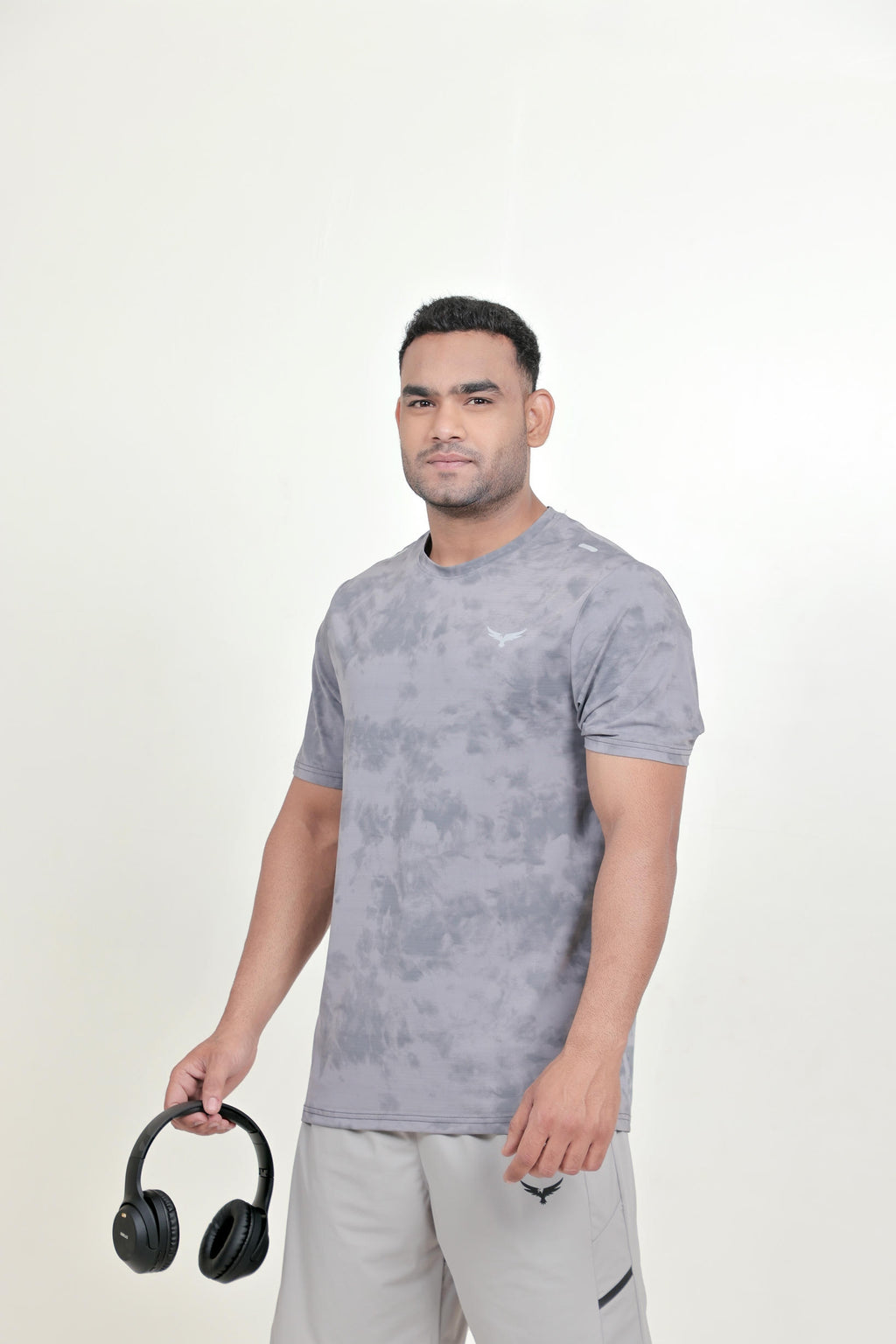 Men’s Camo Dry Hybrid T-Shirt – Grey