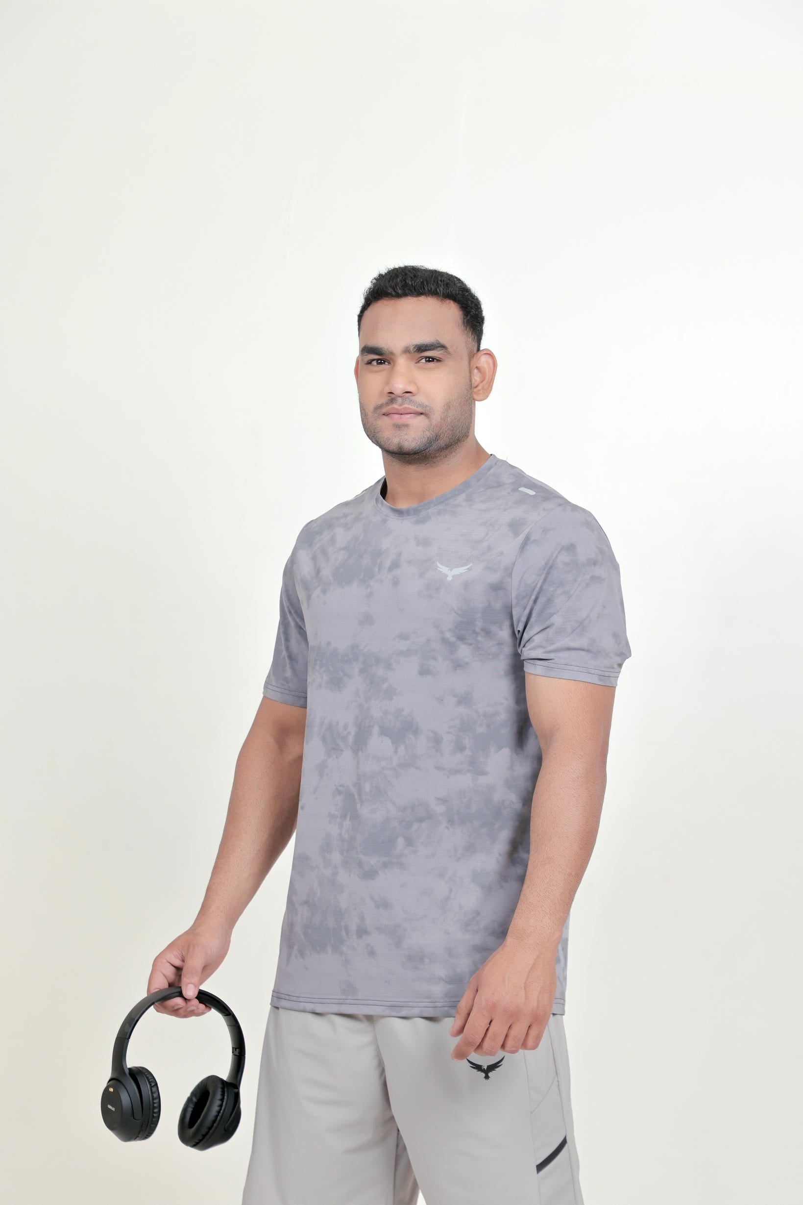 Men’s Camo Dry Hybrid T-Shirt – Grey