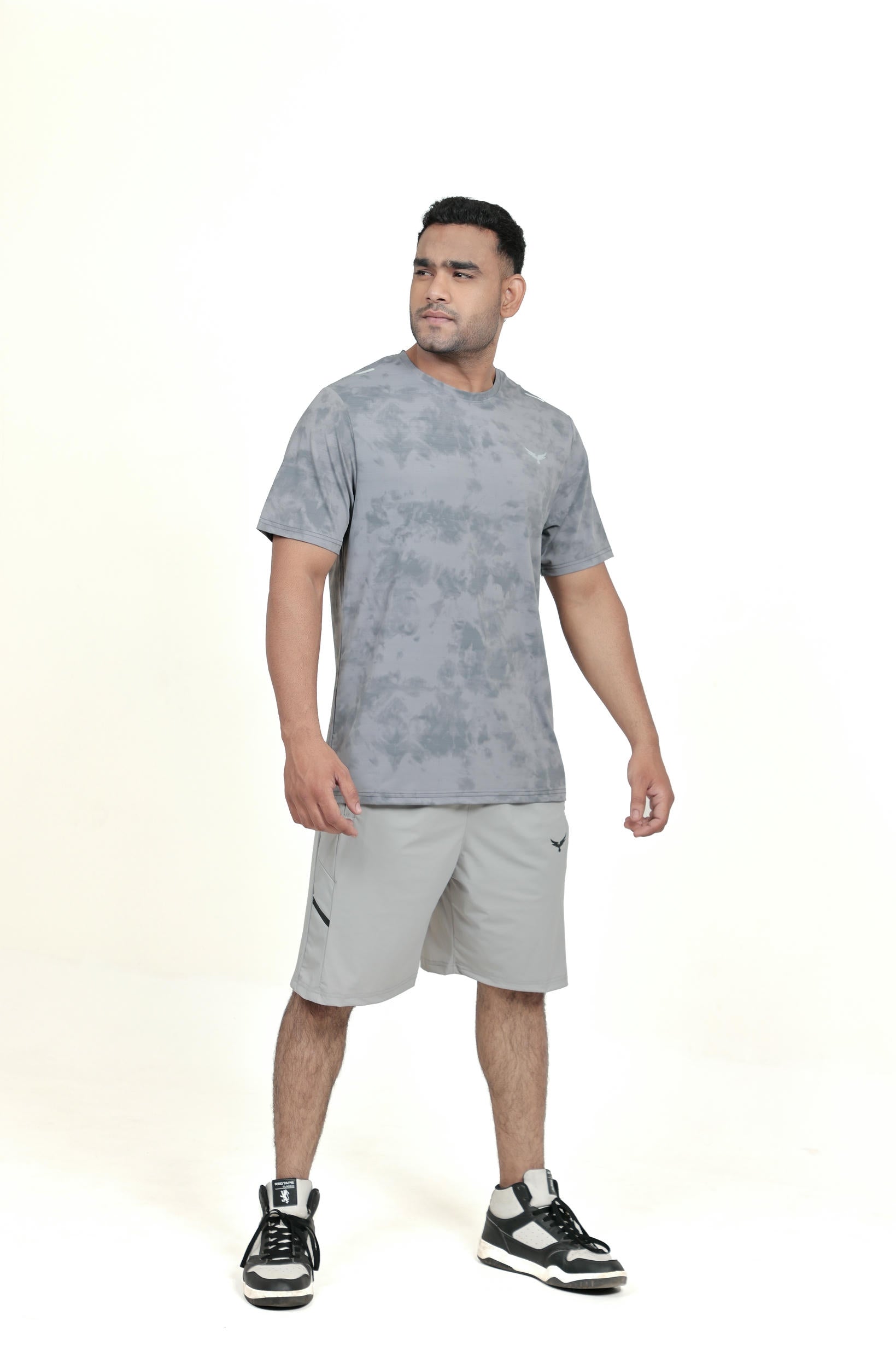 Men’s Camo Dry Hybrid T-Shirt – Grey