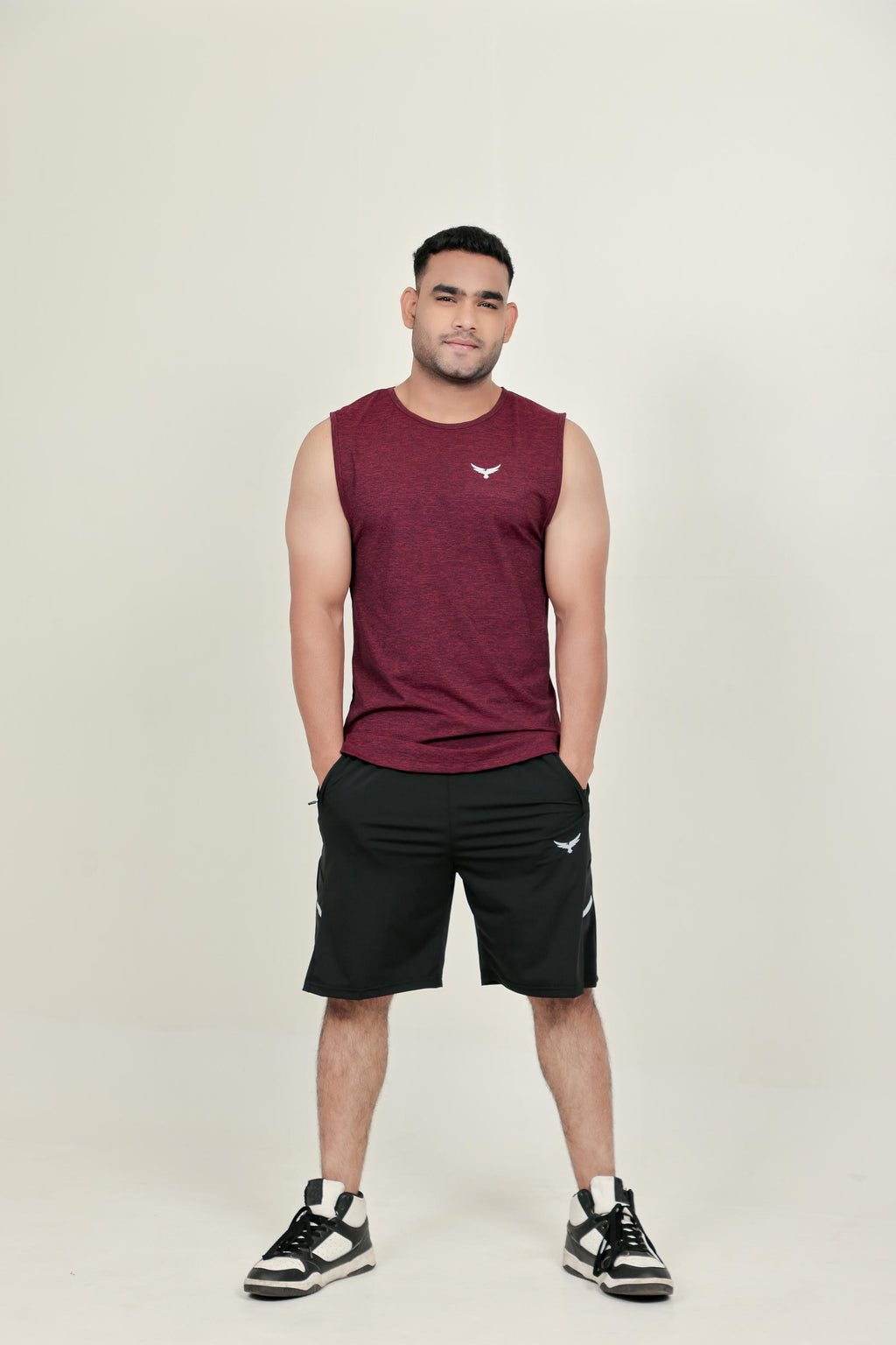 Men’s Compression Fit Tank – Dark Red