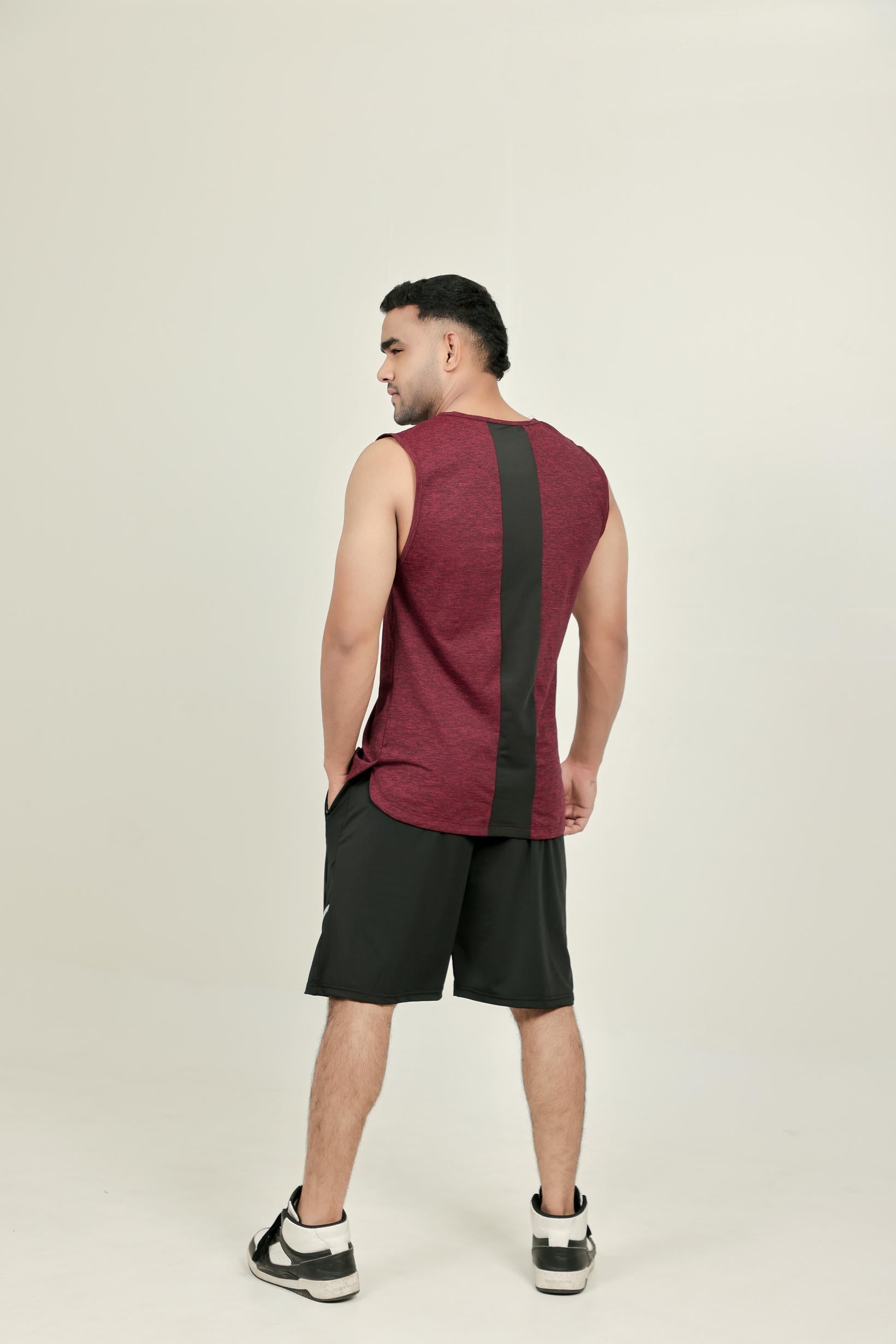 Men’s Compression Fit Tank – Dark Red