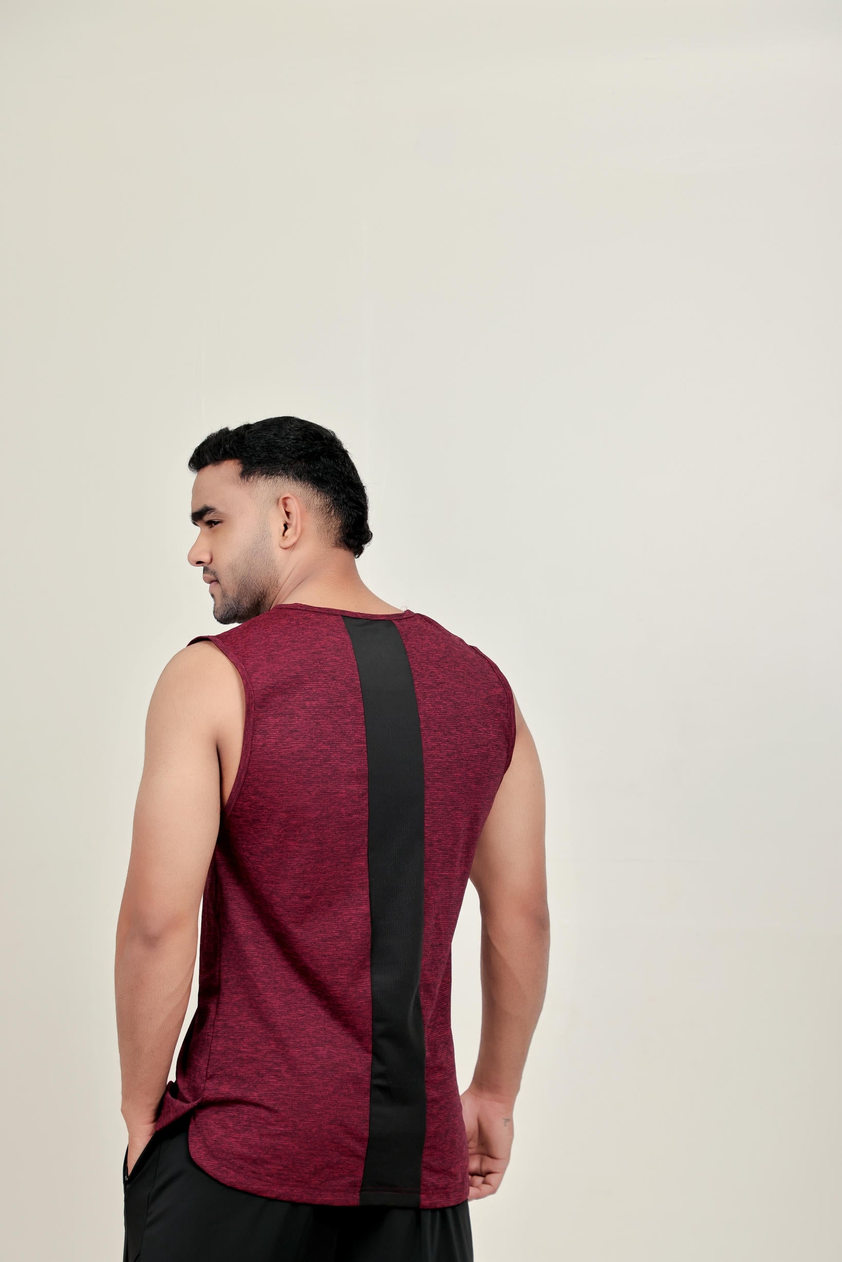 Men’s Compression Fit Tank – Dark Red