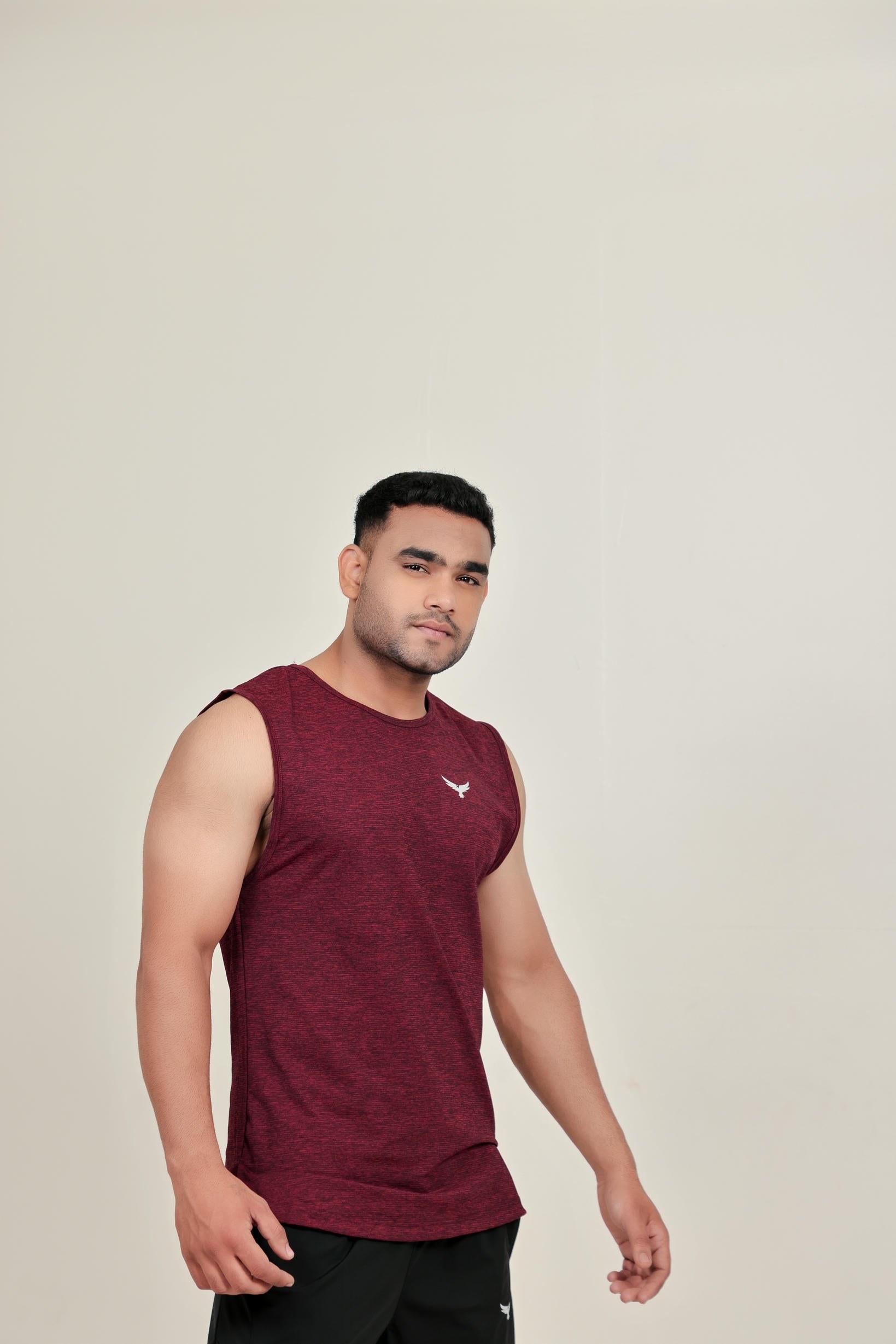 Men’s Compression Fit Tank – Dark Red