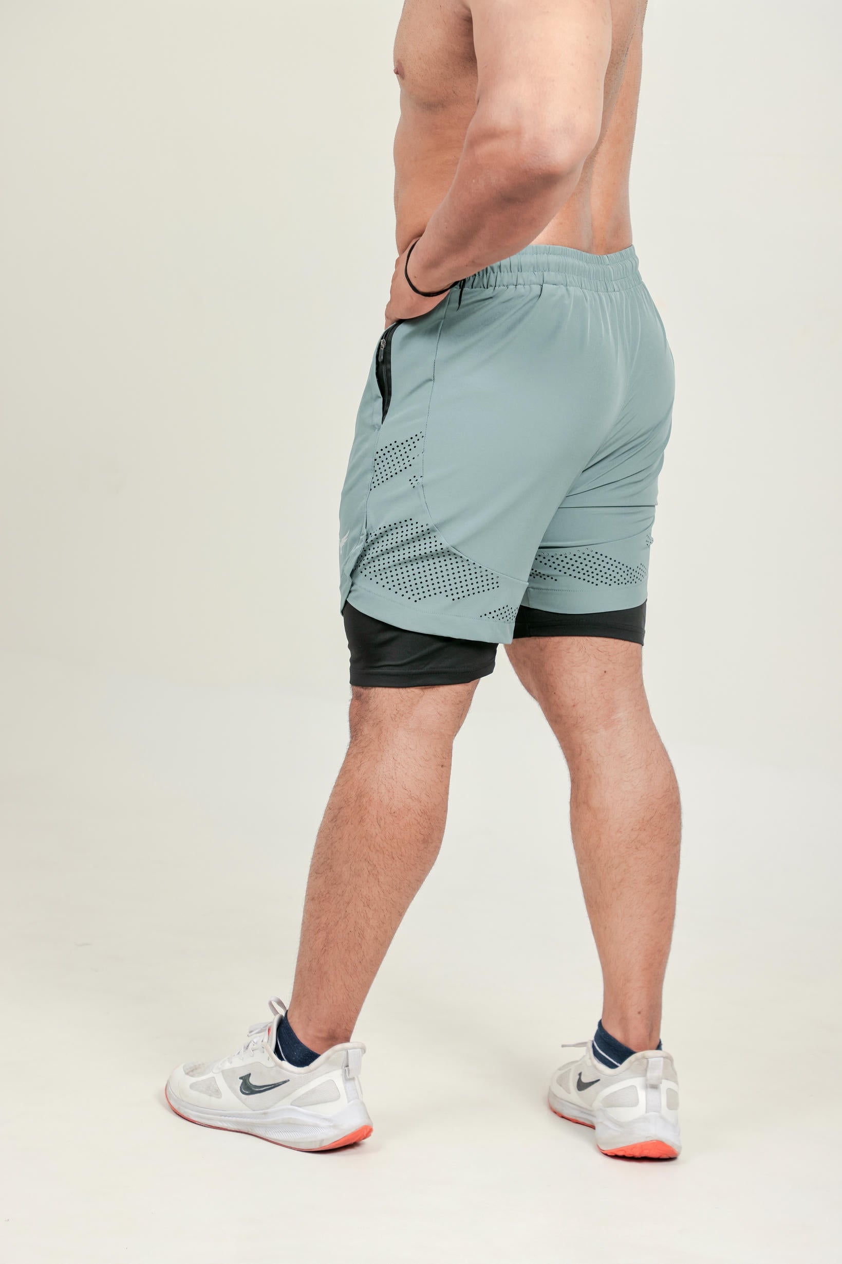 Men’s Runner Compression 2-Piece Shorts – Green