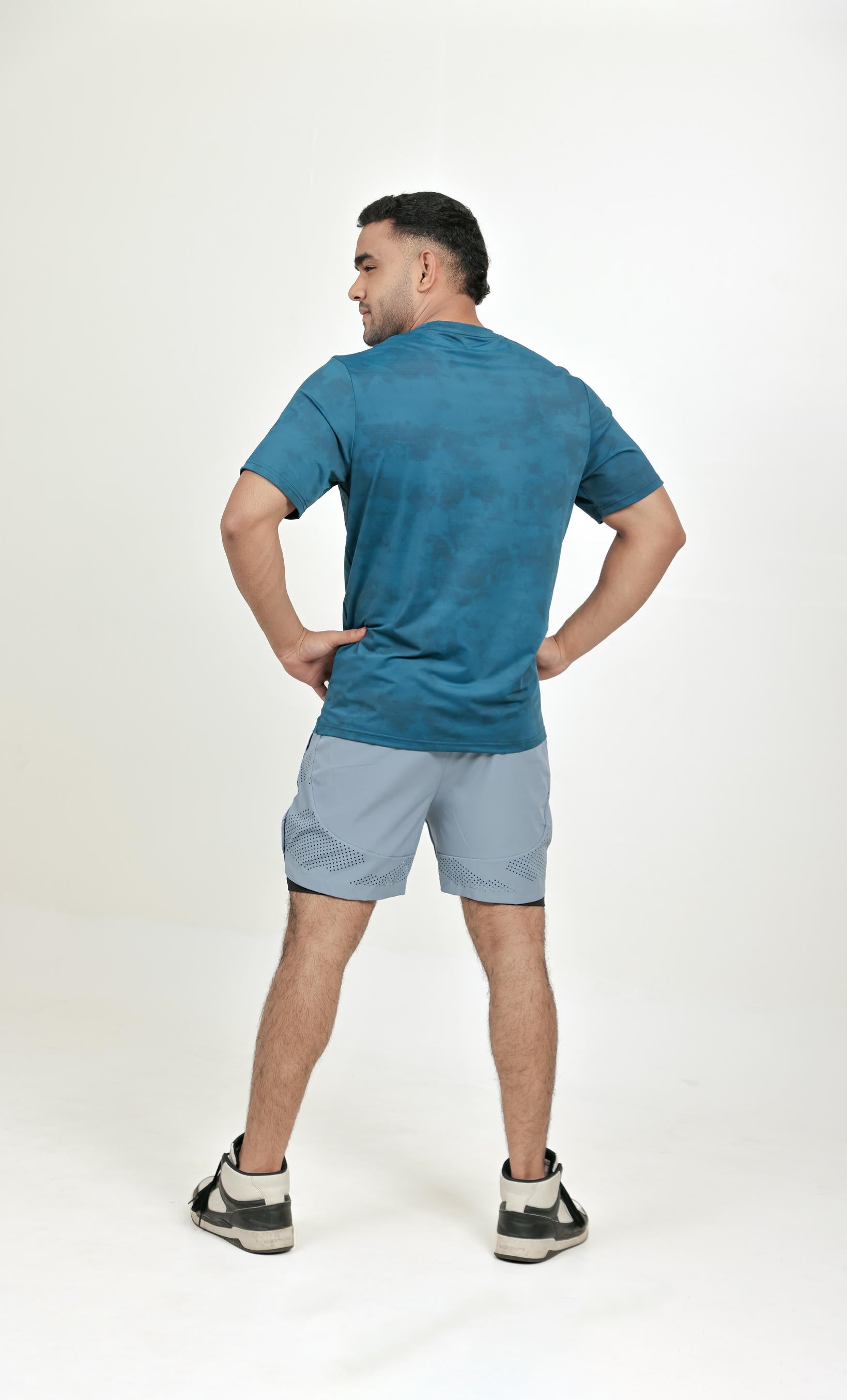 Men’s Camo Dry Hybrid T-Shirt – Blue