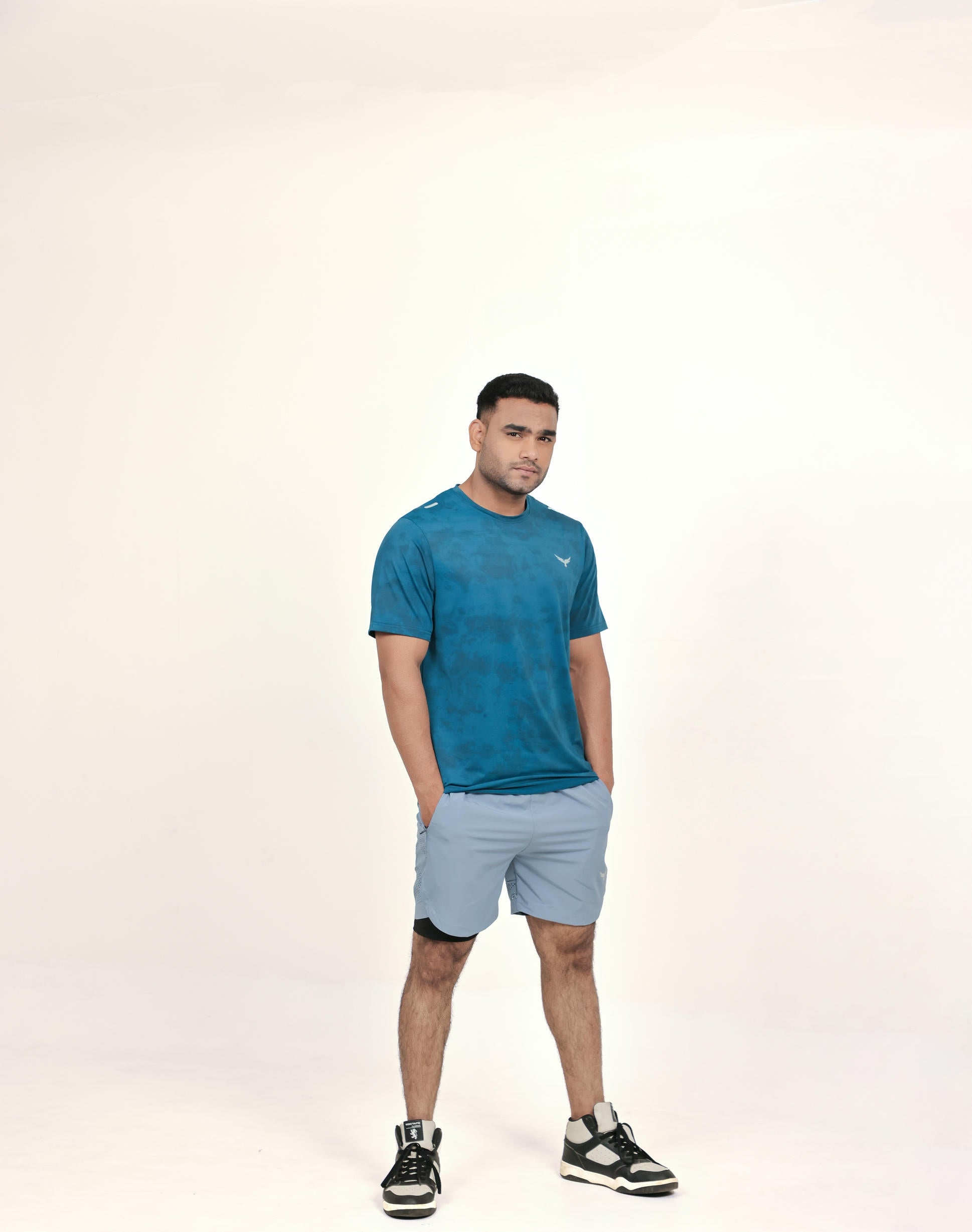 Men’s Camo Dry Hybrid T-Shirt – Blue
