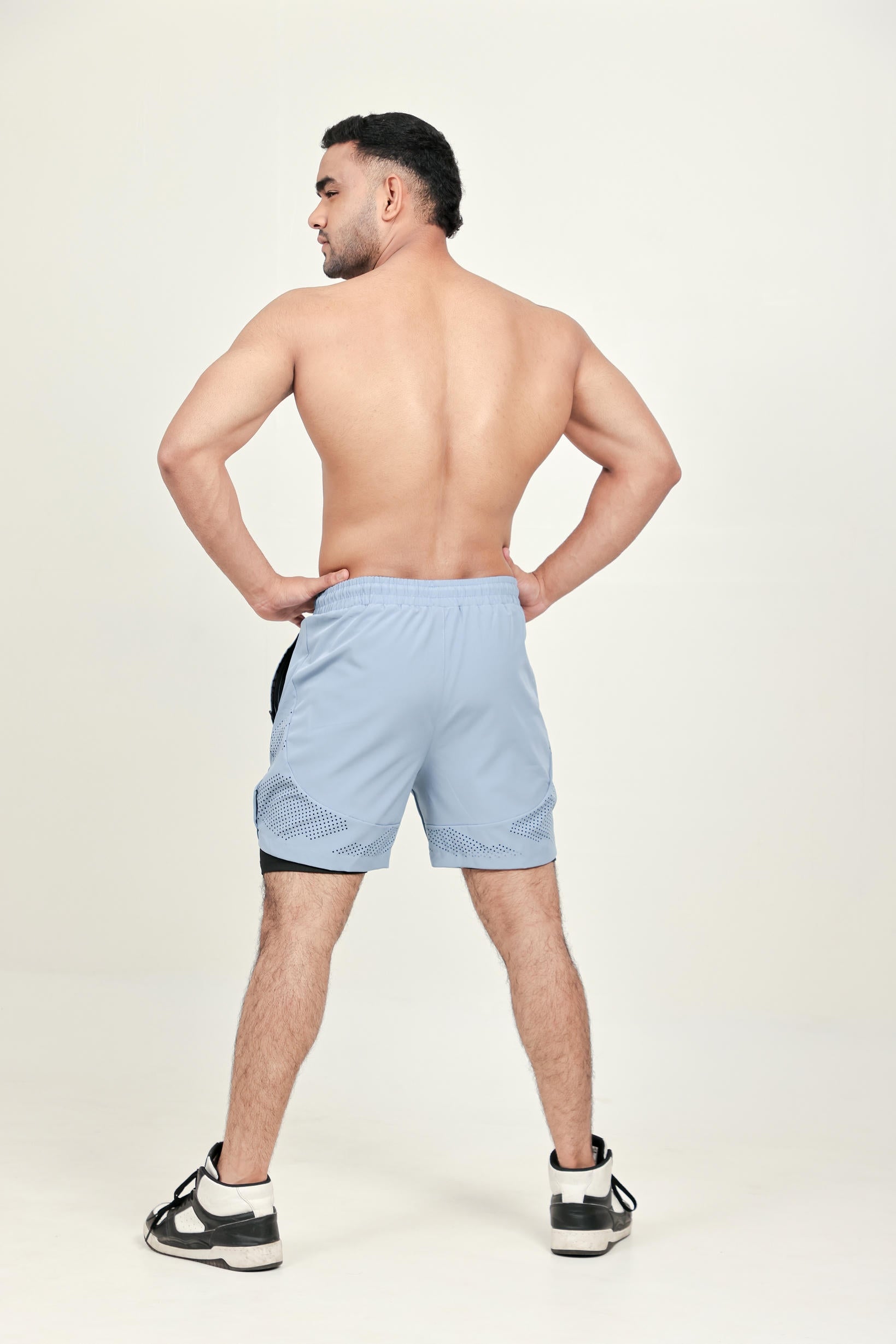 Men’s Runner Compression 2-Piece Shorts – Blue