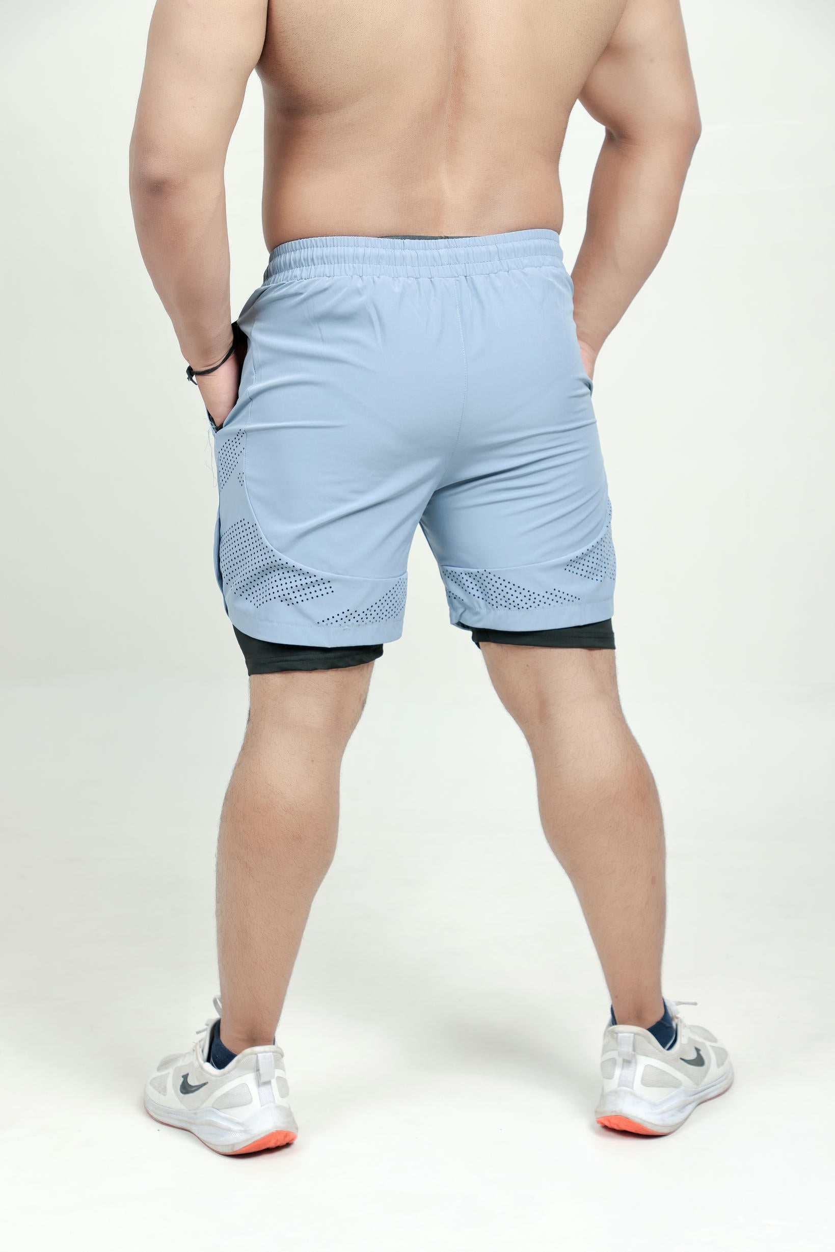 Men’s Runner Compression 2-Piece Shorts – Blue