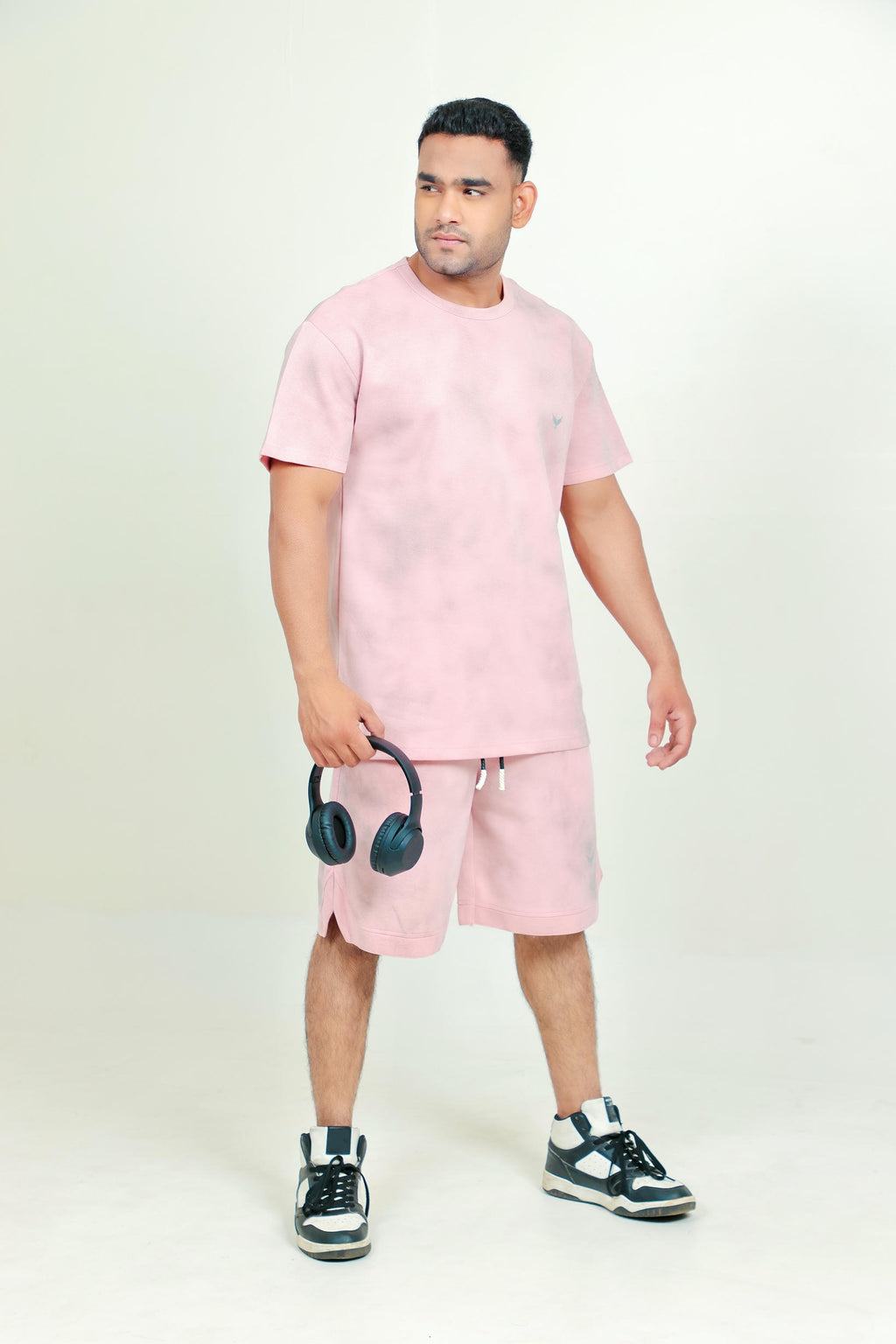 Men’s Tie-Dye Co-Ord Set – Peach (Poly-Cotton Blend)