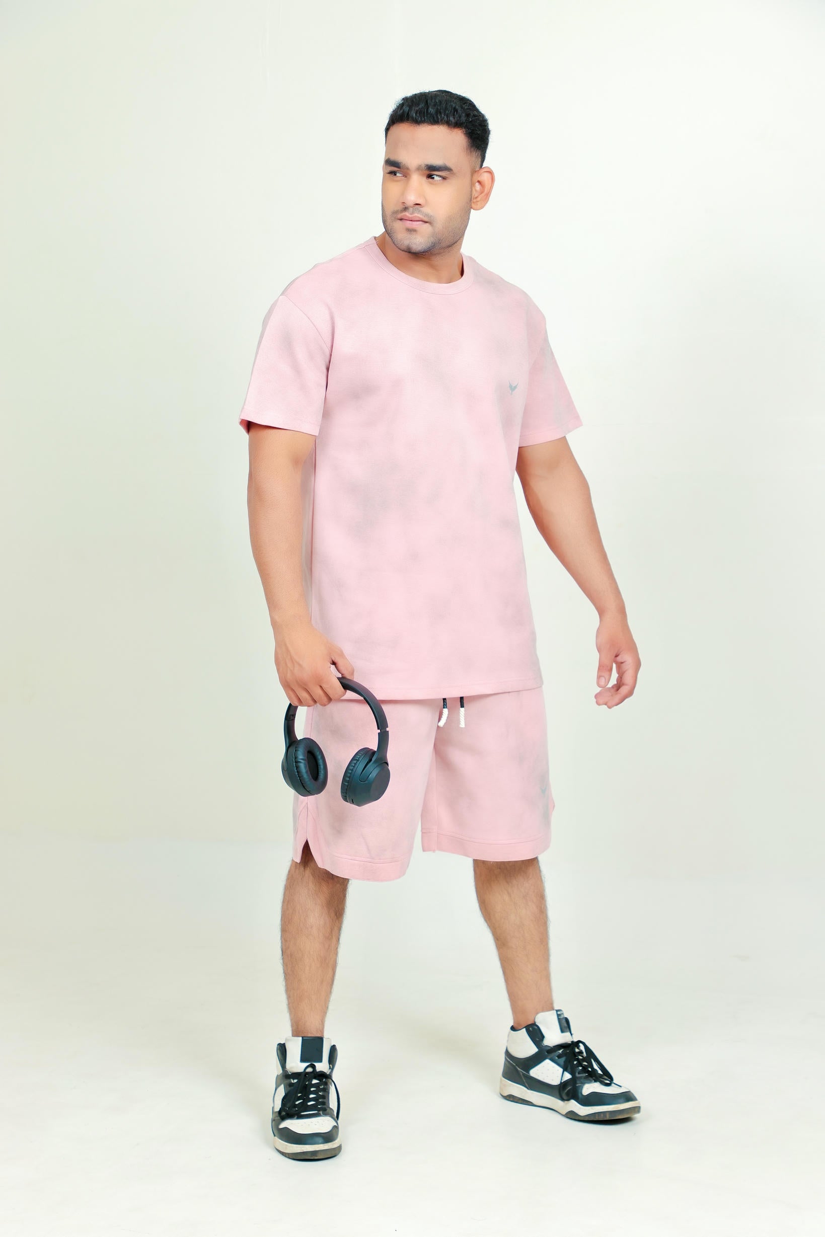 Men’s Tie-Dye Shorts – Peach (Poly-Cotton Blend)