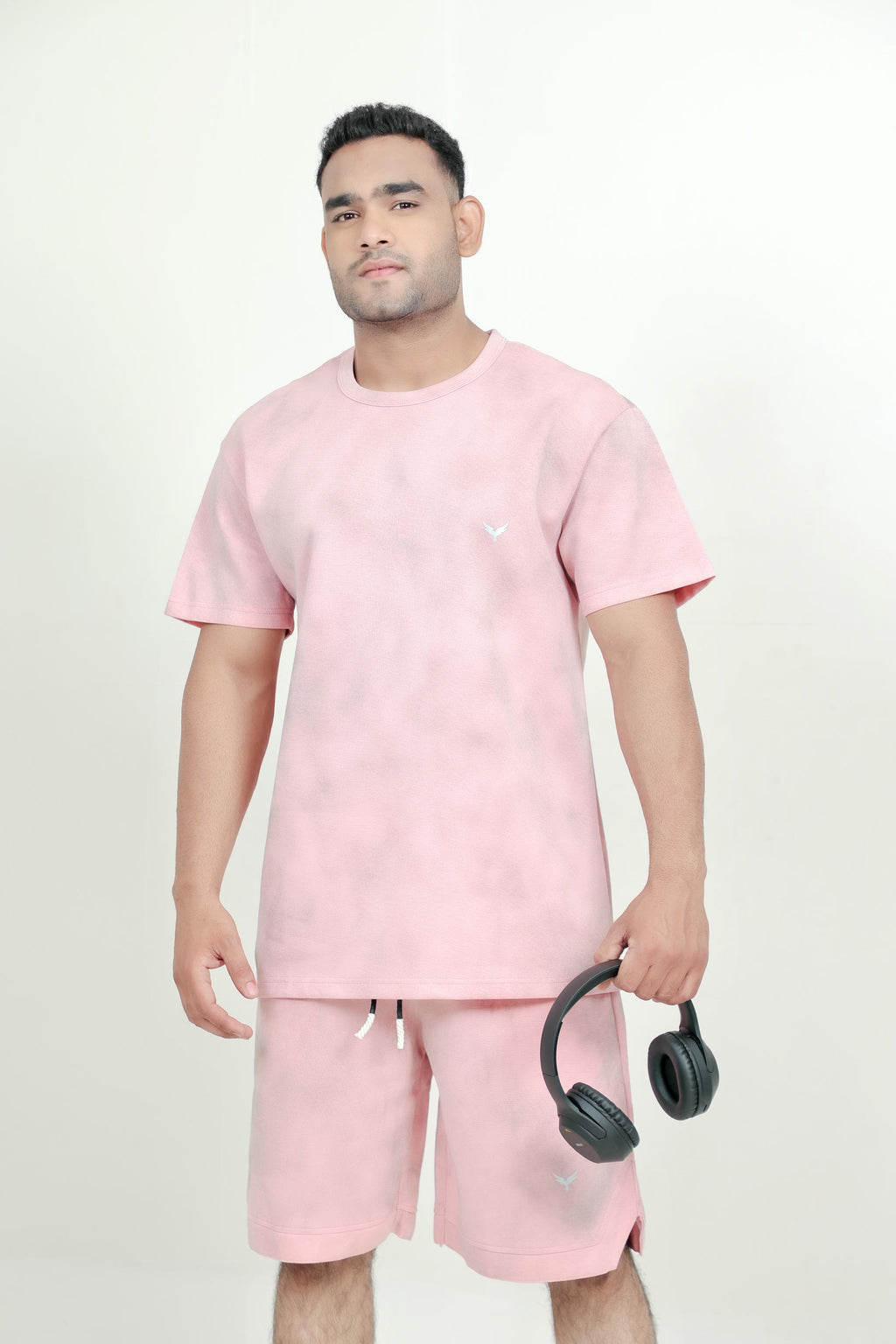 Men’s Tie-Dye Co-Ord Set – Peach (Poly-Cotton Blend)