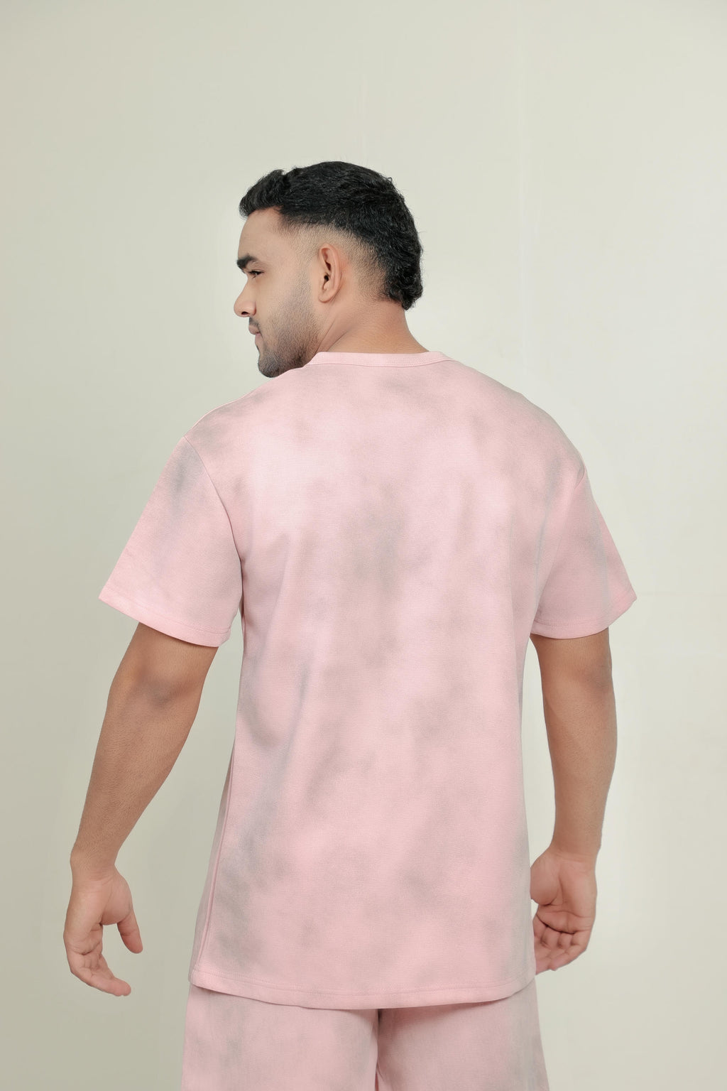 Men’s Tie-Dye Co-Ord Set – Peach (Poly-Cotton Blend)