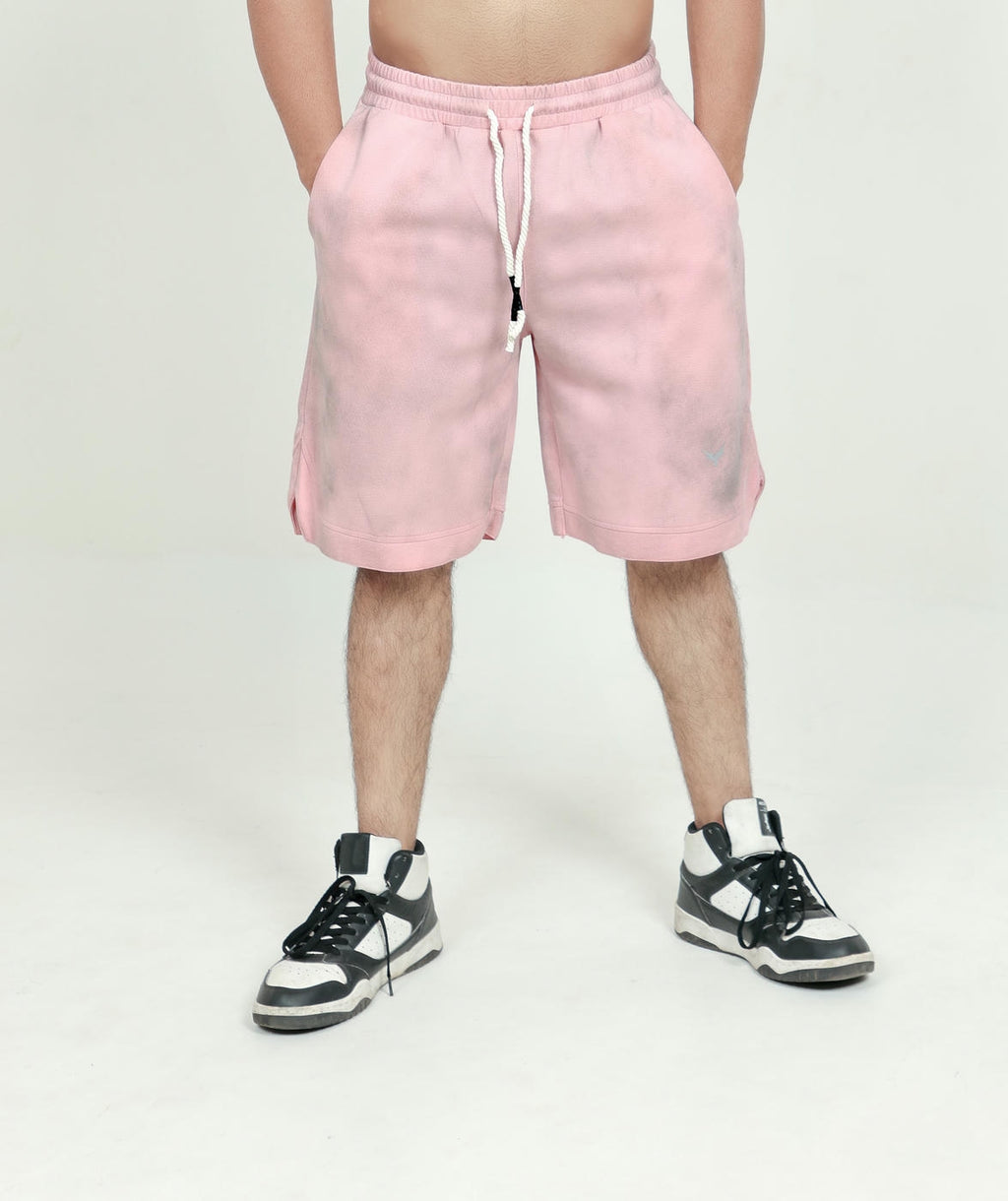 Men’s Tie-Dye Shorts – Peach (Poly-Cotton Blend)
