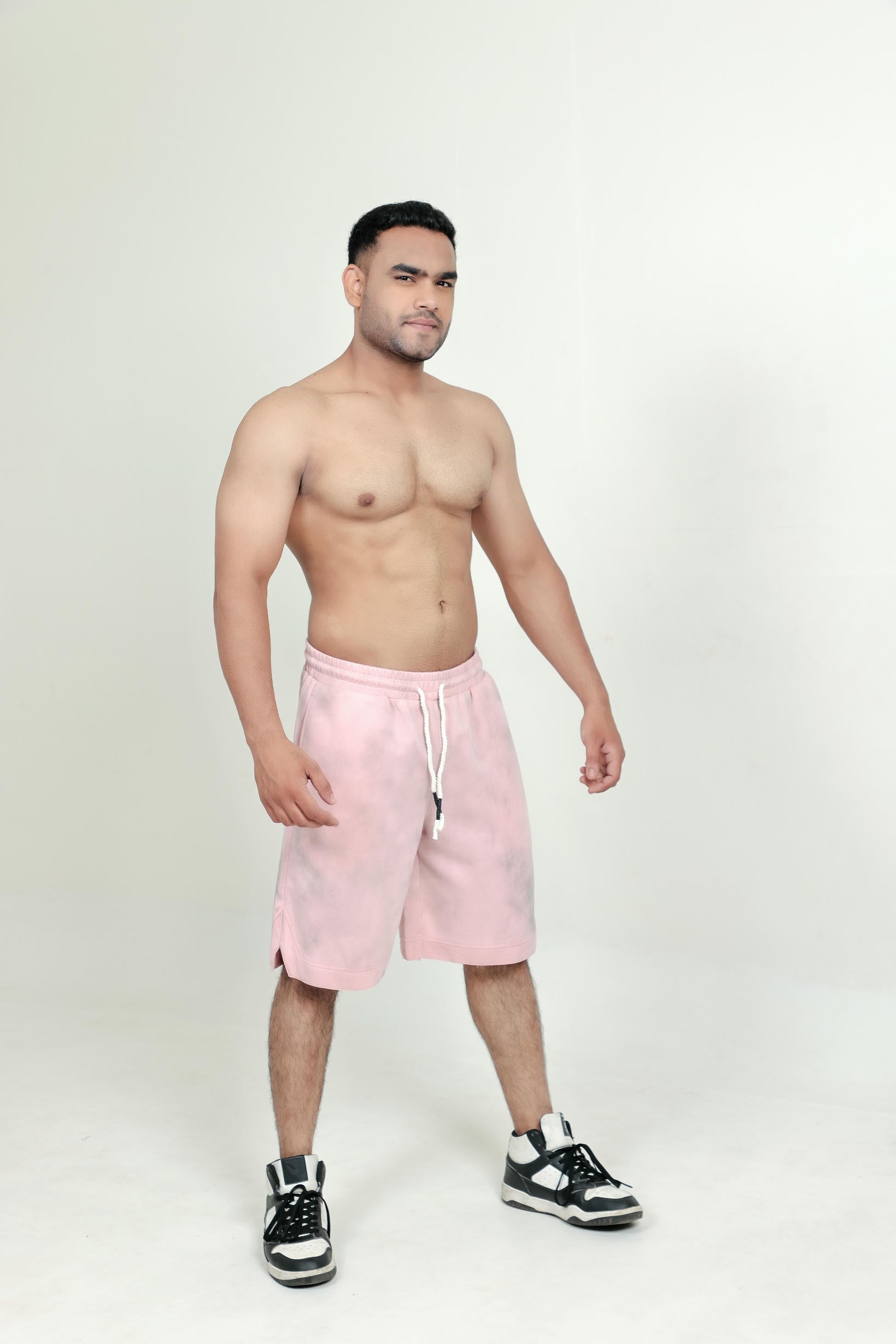 Men’s Tie-Dye Shorts – Peach (Poly-Cotton Blend)