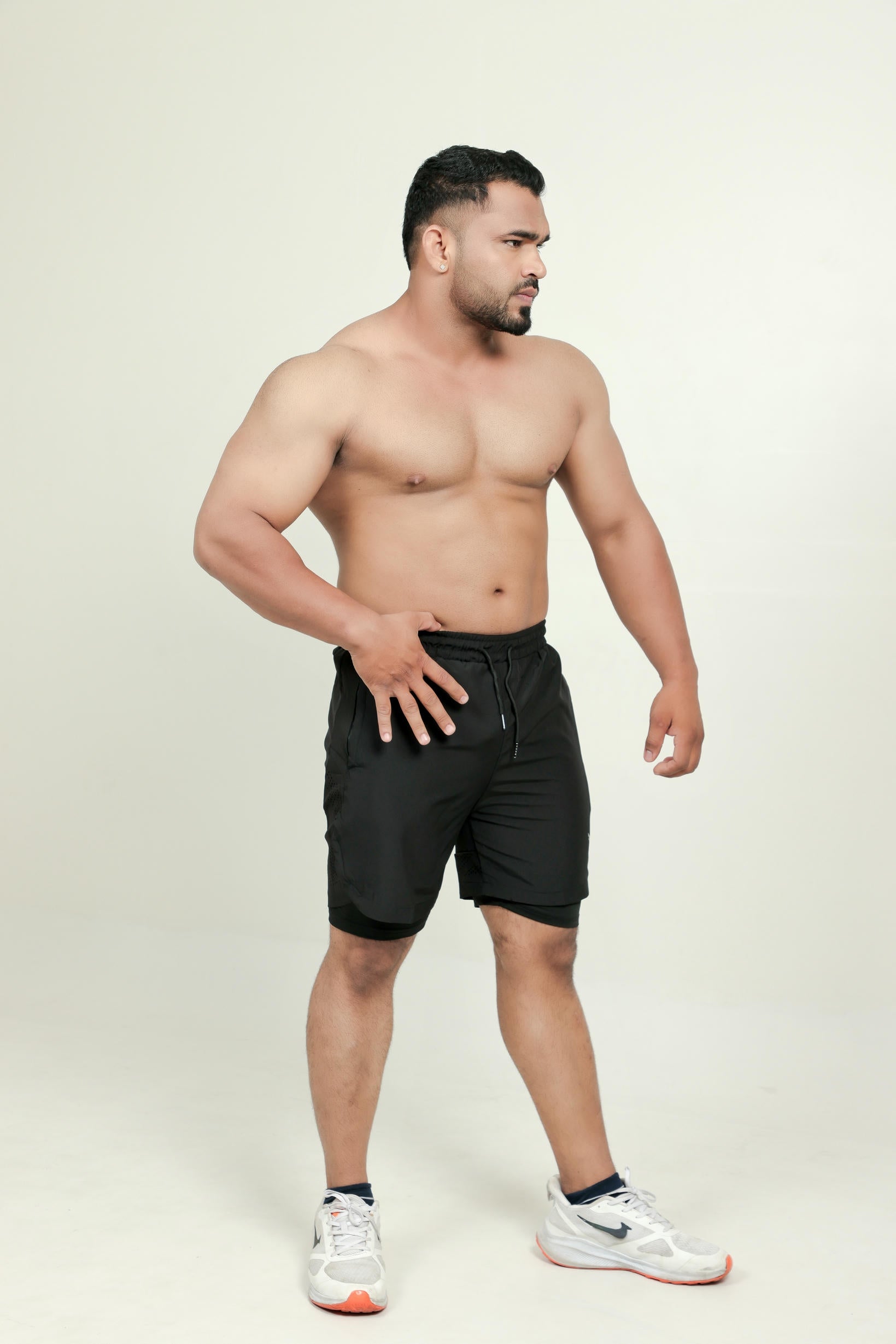 Men’s Runner Compression 2-Piece Shorts – Black