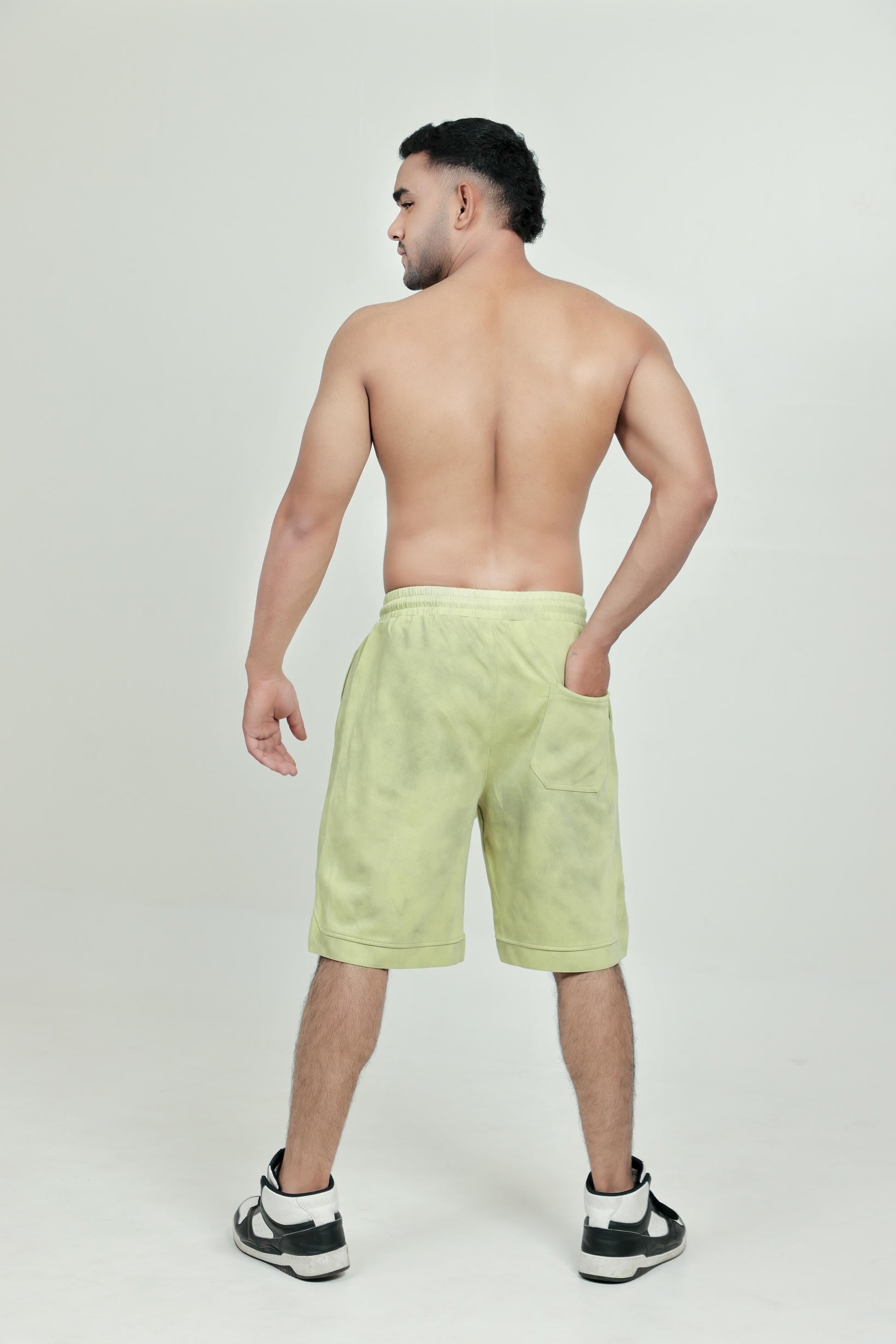 Men’s Tie-Dye Shorts – Mint Green (Poly-Cotton Blend)