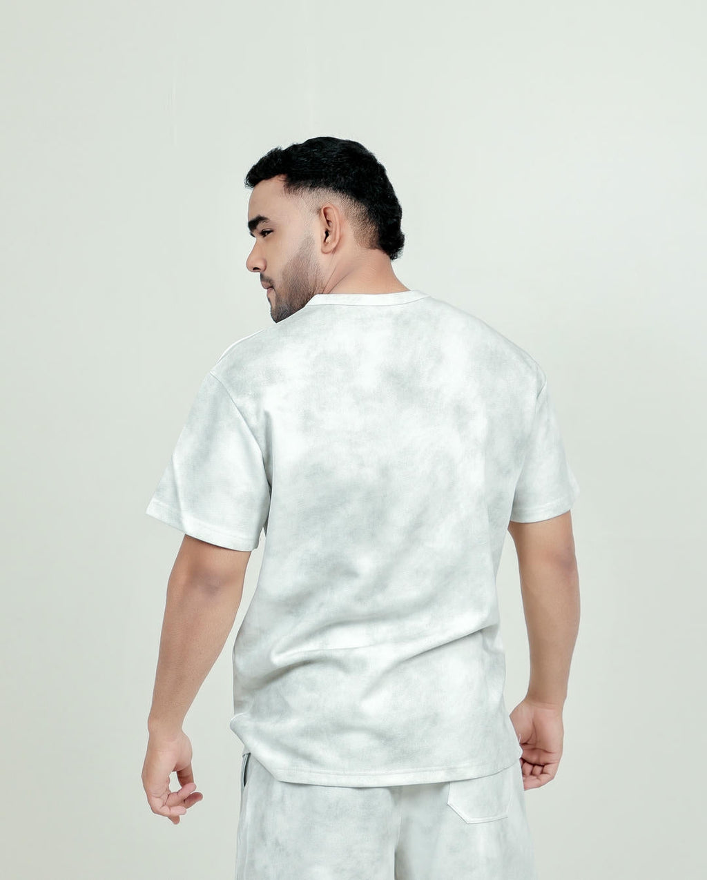 Men’s Tie-Dye Co-ord Set– Grey (Poly-Cotton Blend)