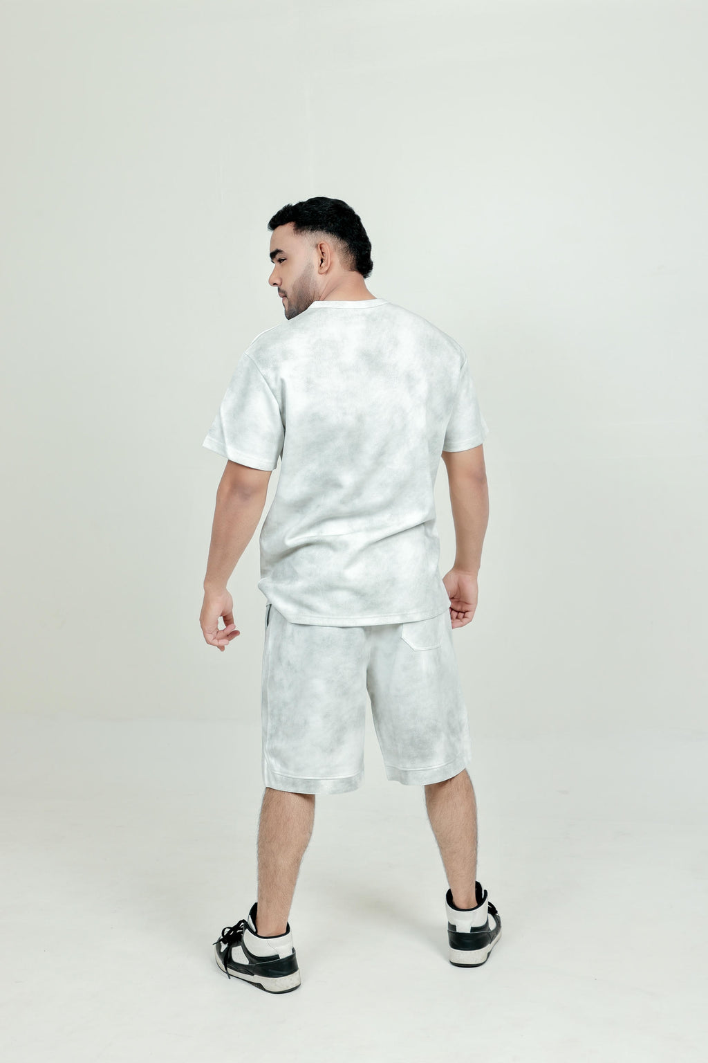 Men’s Tie-Dye Shorts – Grey (Poly-Cotton Blend)