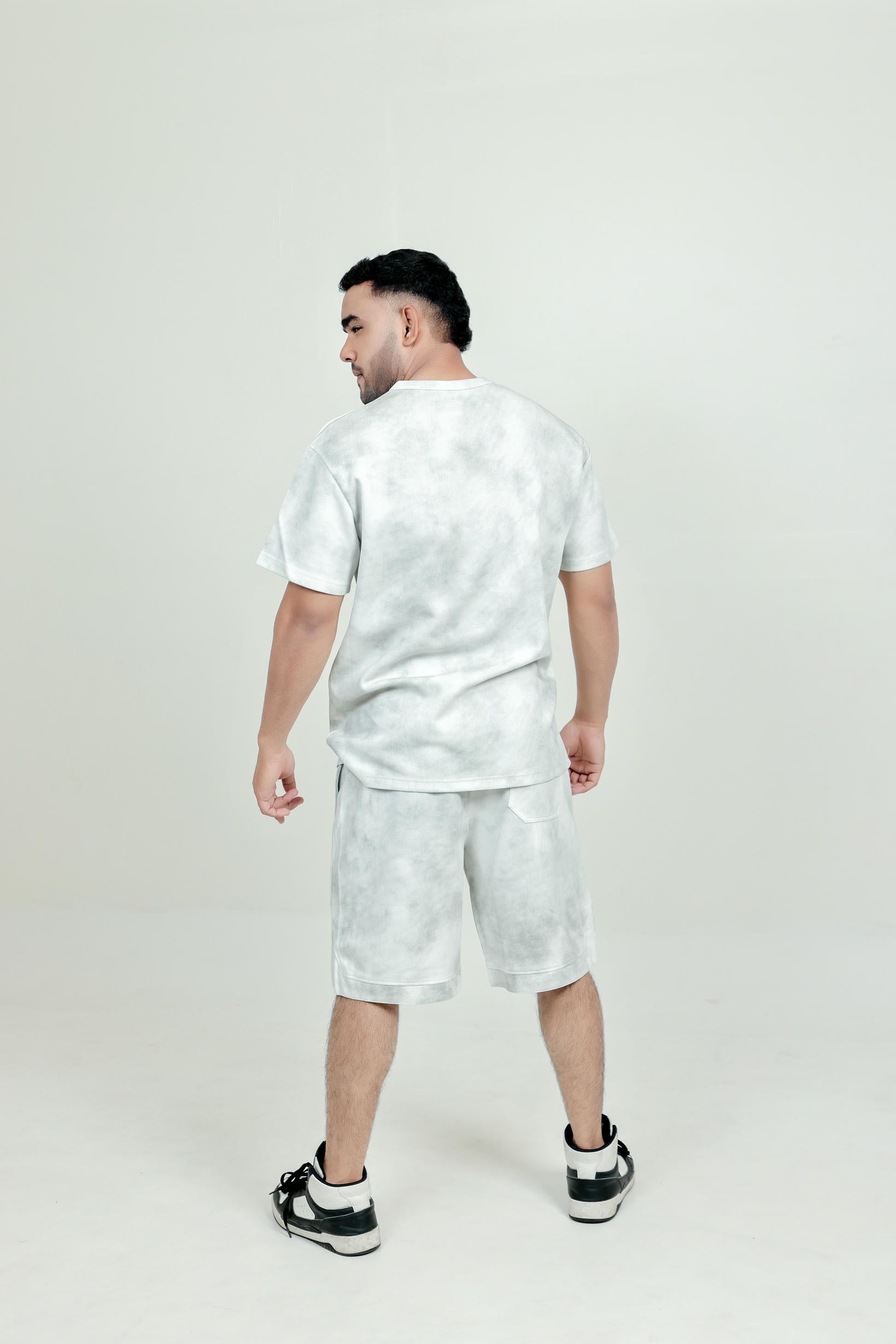 Men’s Tie-Dye Shorts – Grey (Poly-Cotton Blend)