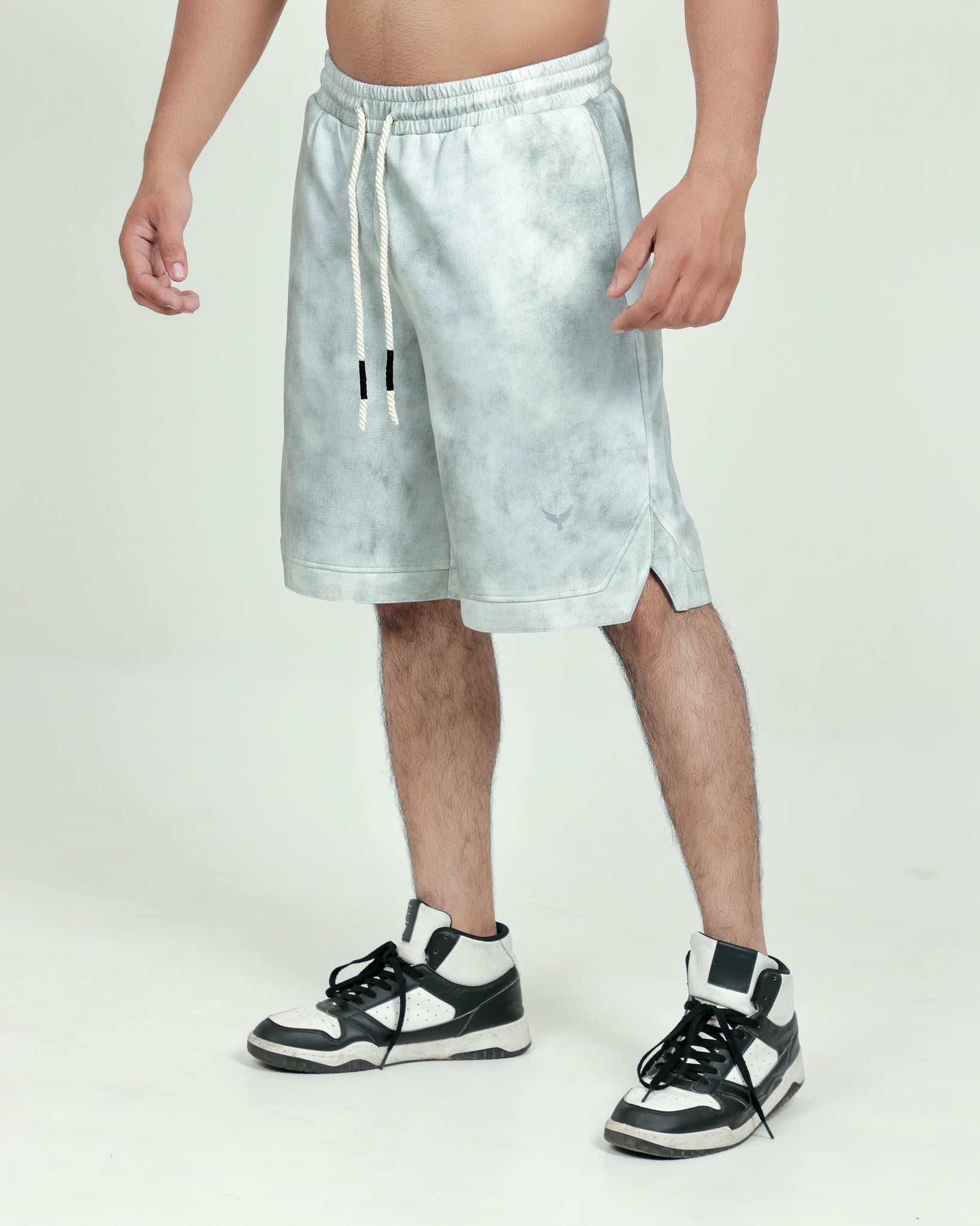 Men’s Tie-Dye Shorts – Grey (Poly-Cotton Blend)