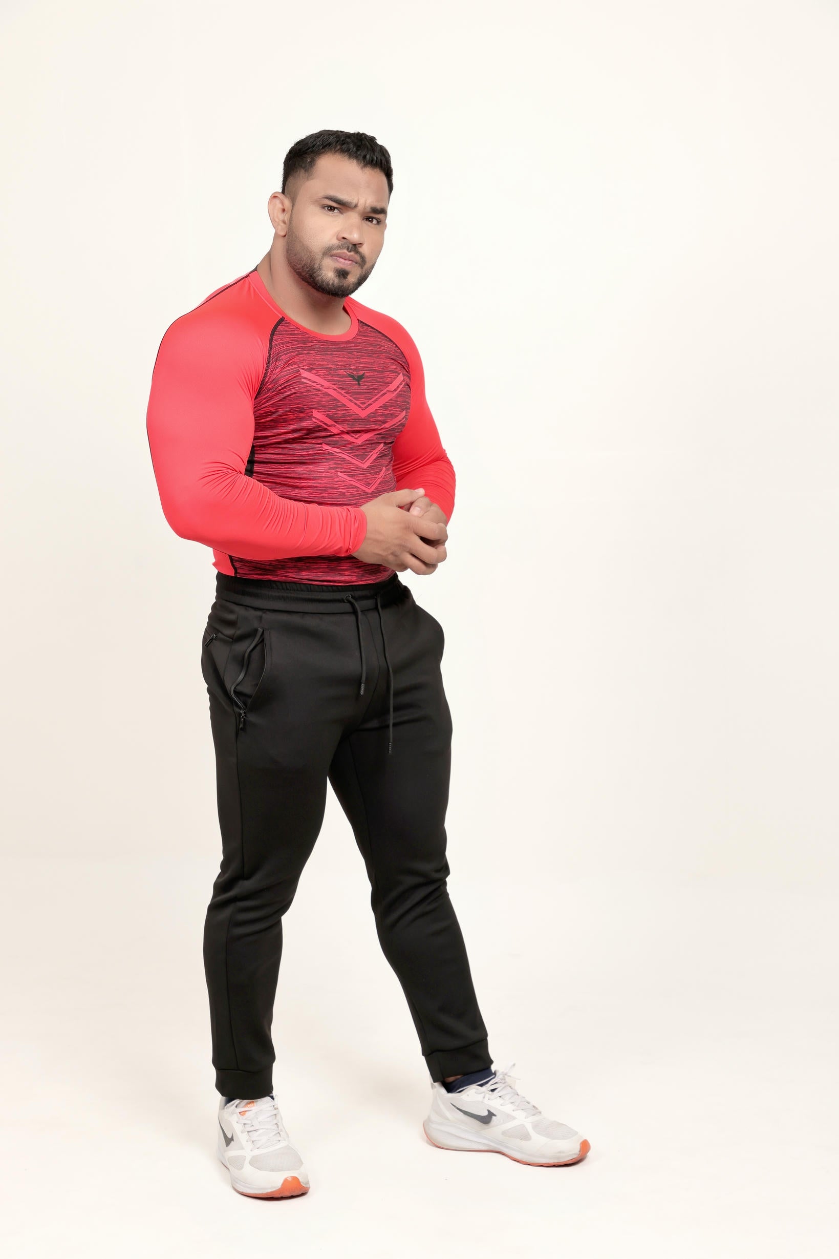 Men’s Chevrons Compression T-Shirt – Orange