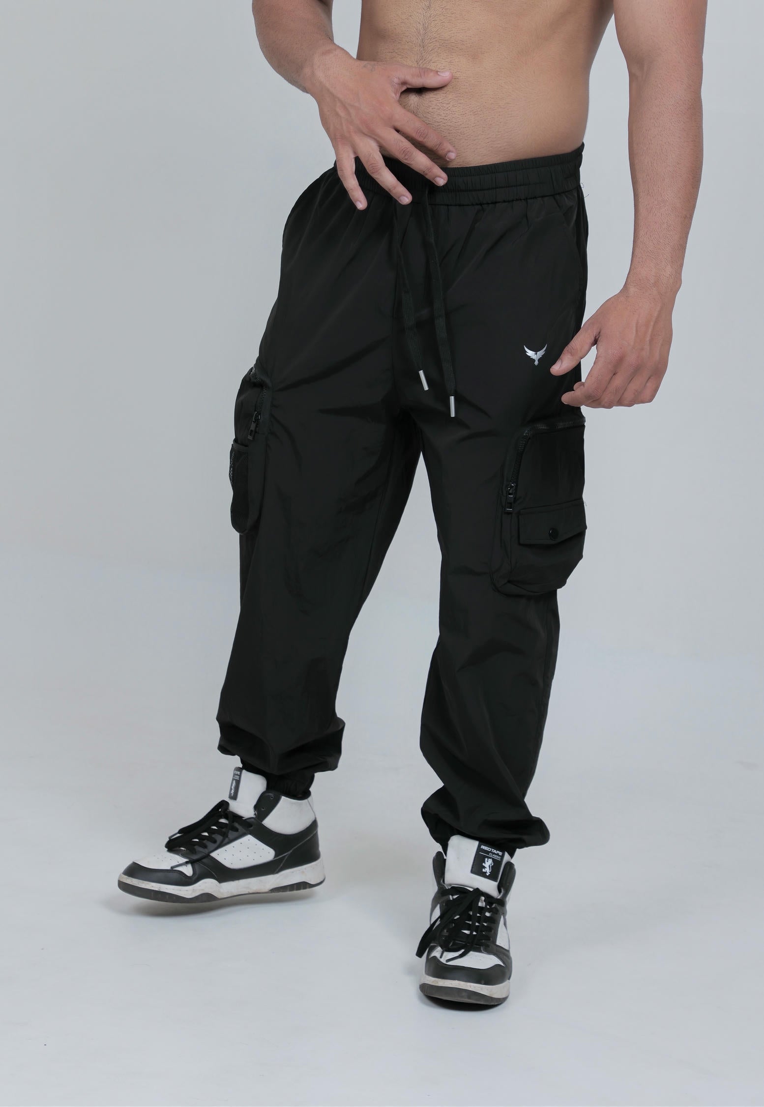 Men’s Woven Cargo Pants – Black (100% Polyester)