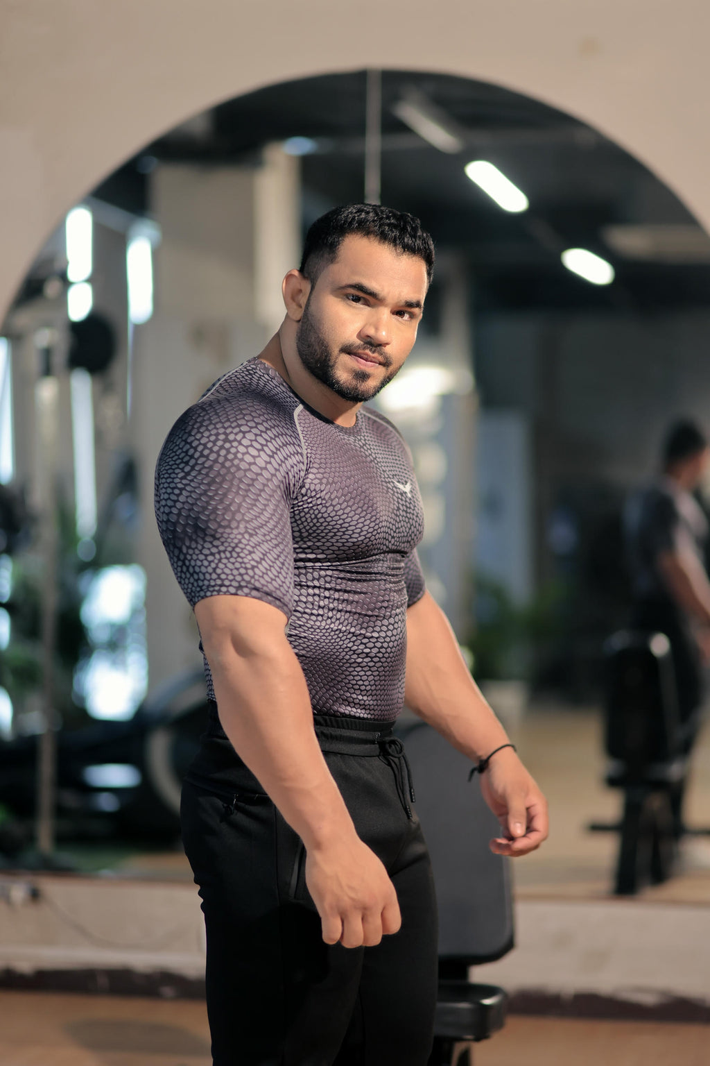 Men’s Compression Half Sleeves T-Shirt in Black