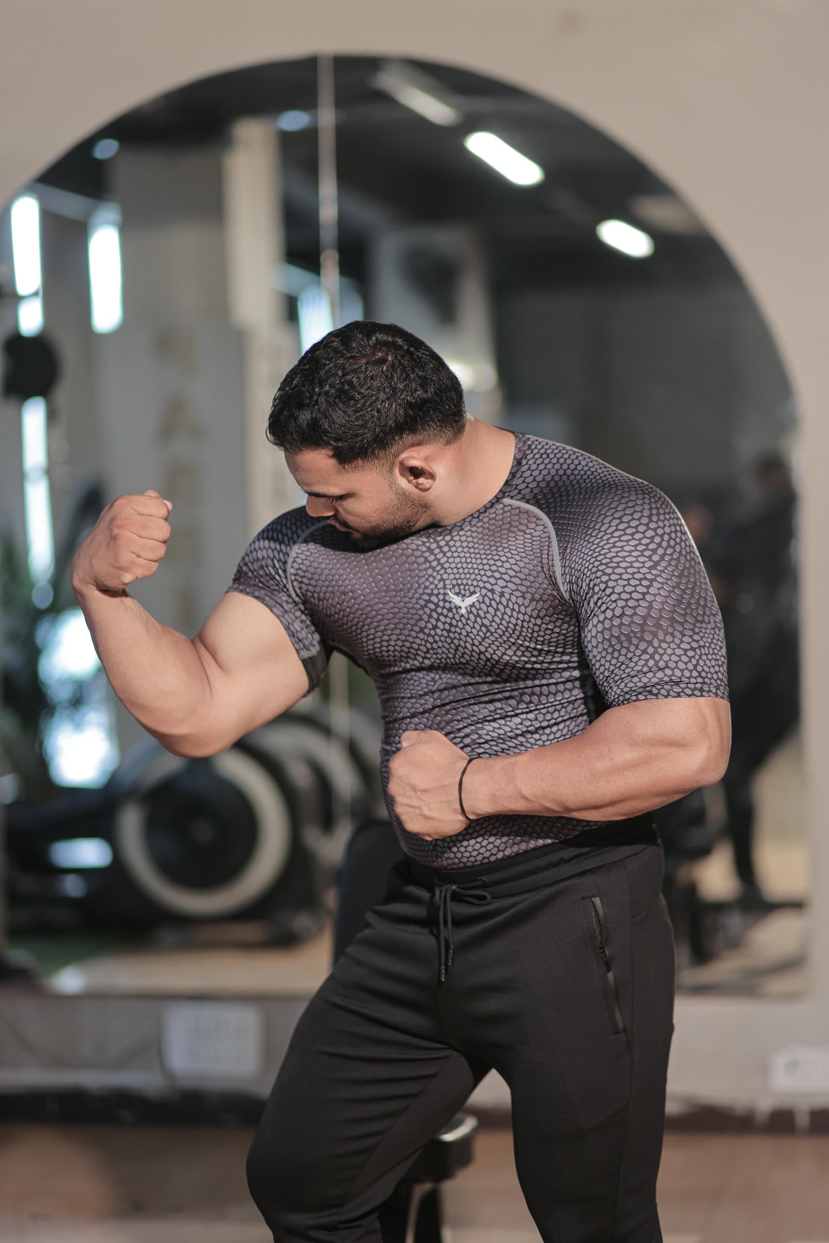 Men’s Compression Half Sleeves T-Shirt in Black