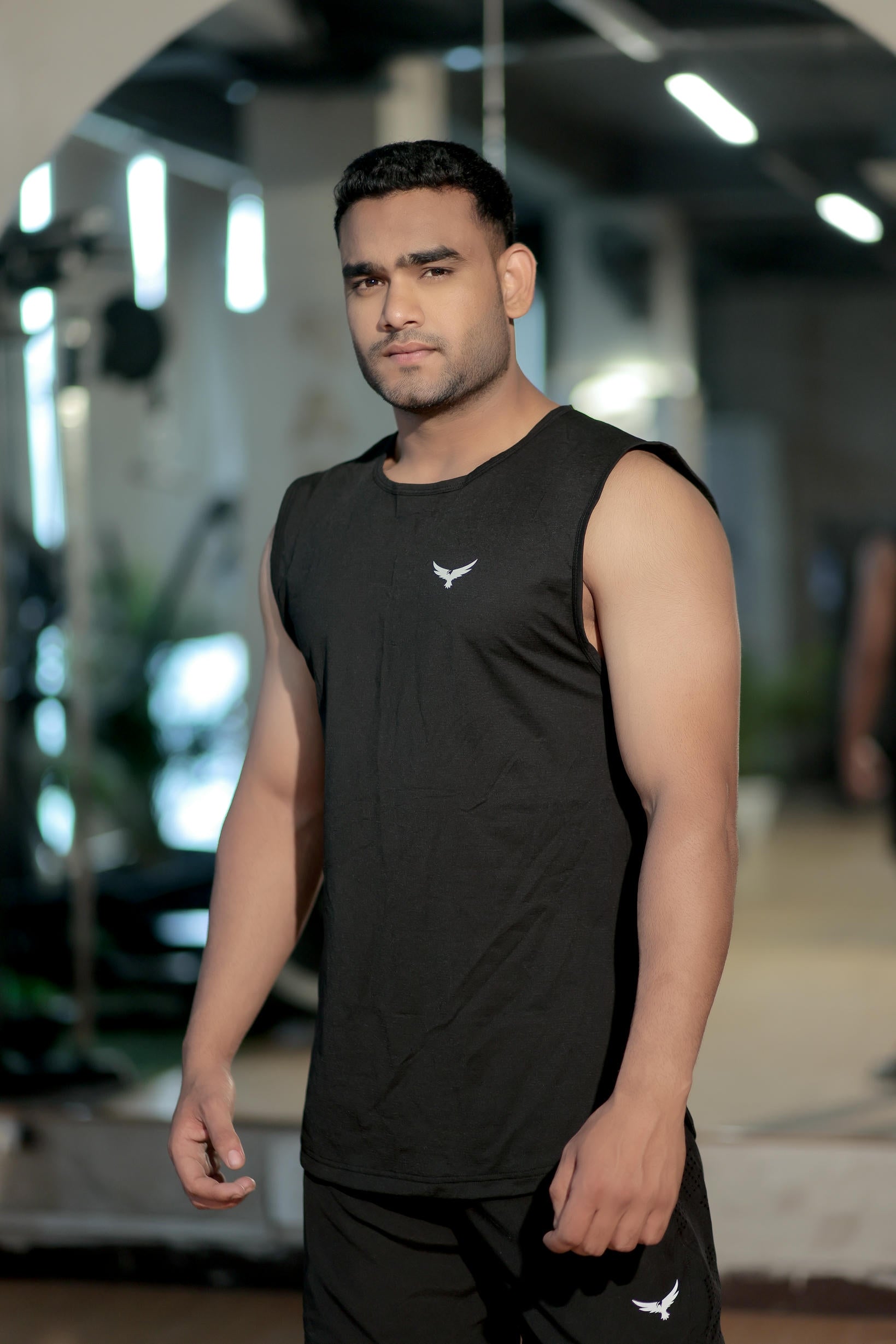 Men’s Compression Fit Tank – Black