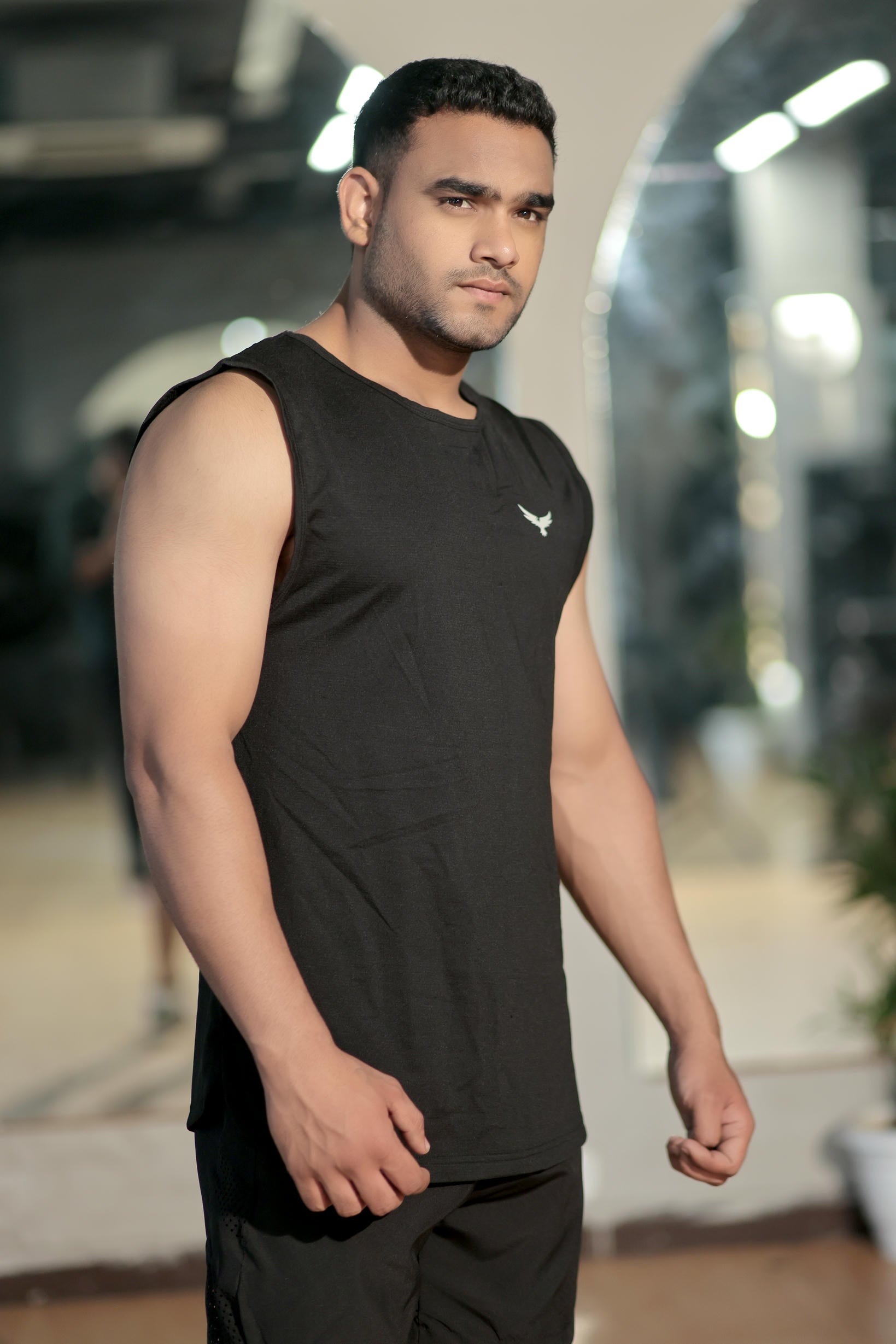 Men’s Compression Fit Tank – Black