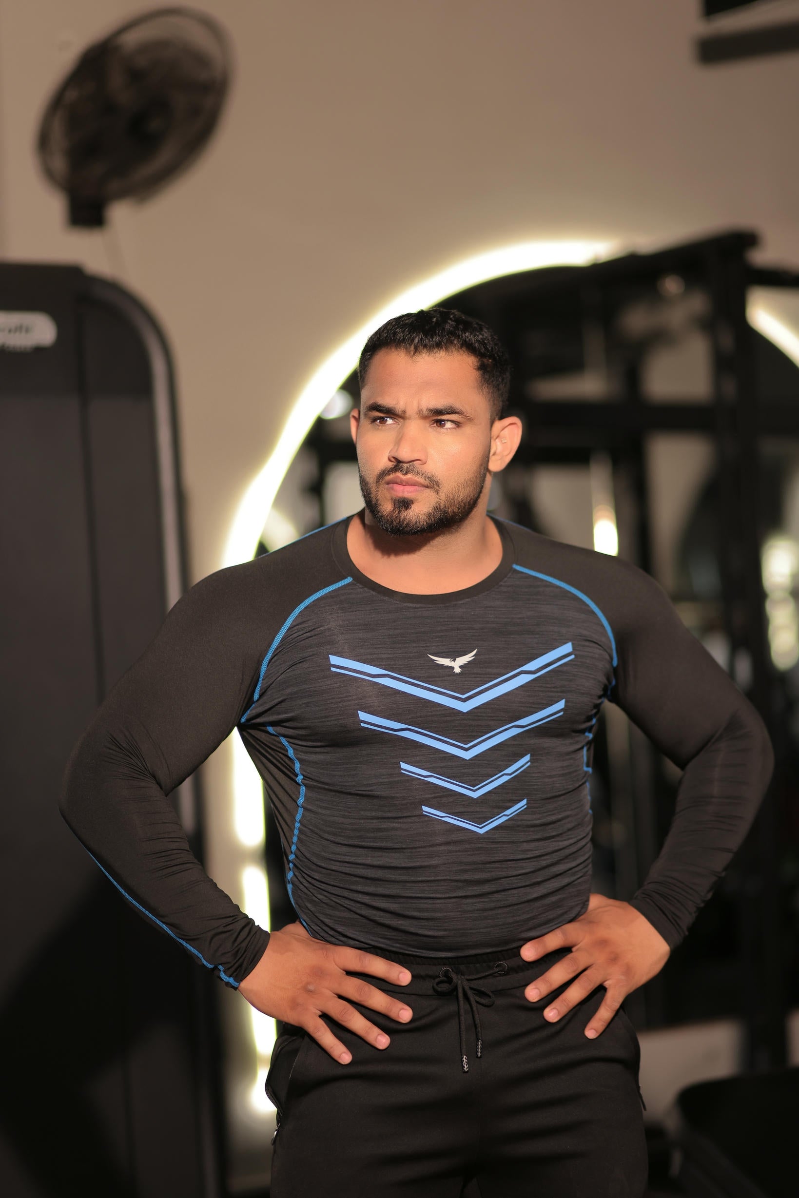 Men’s Chevrons Compression T-Shirt – Black