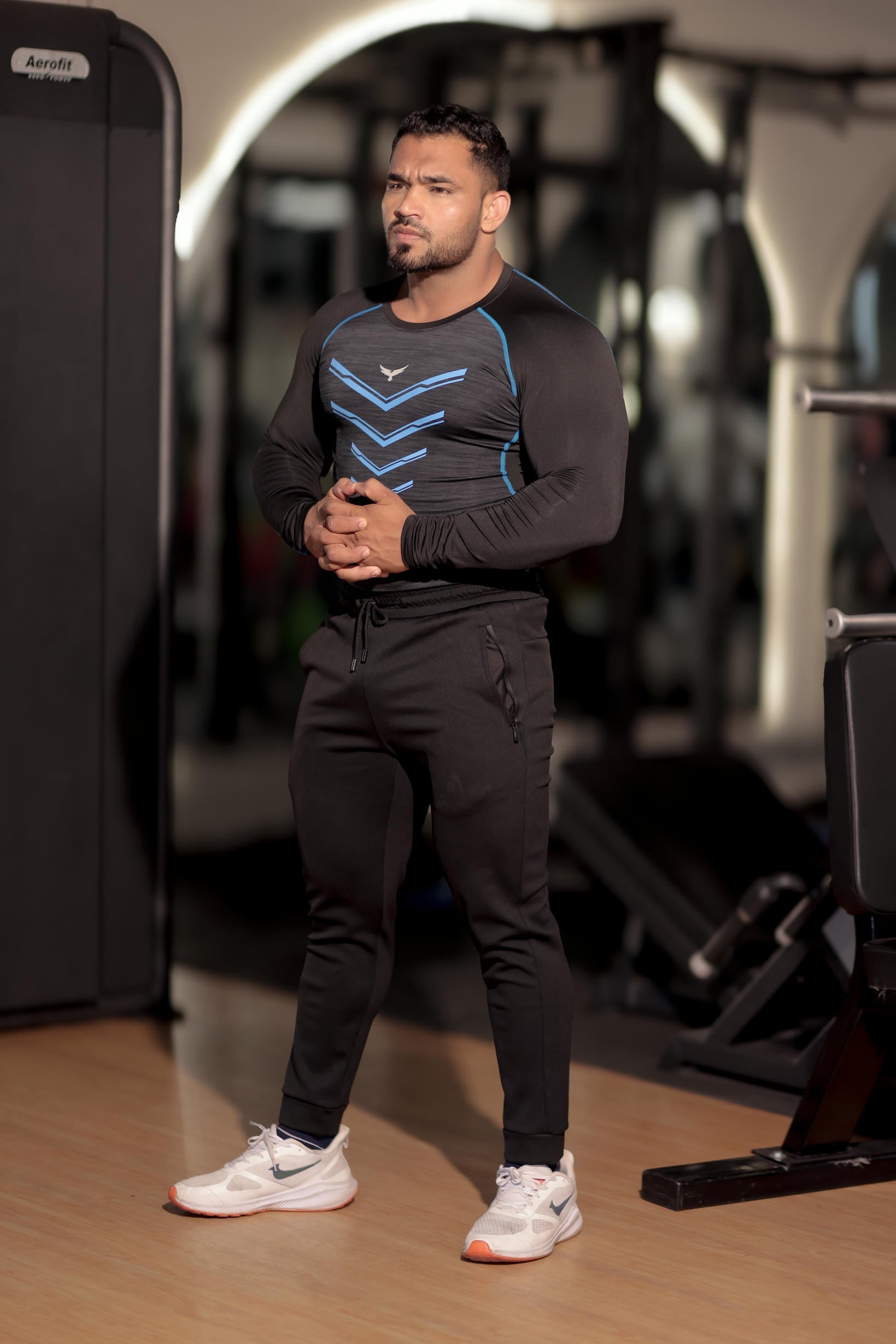 Men’s Chevrons Compression T-Shirt – Black