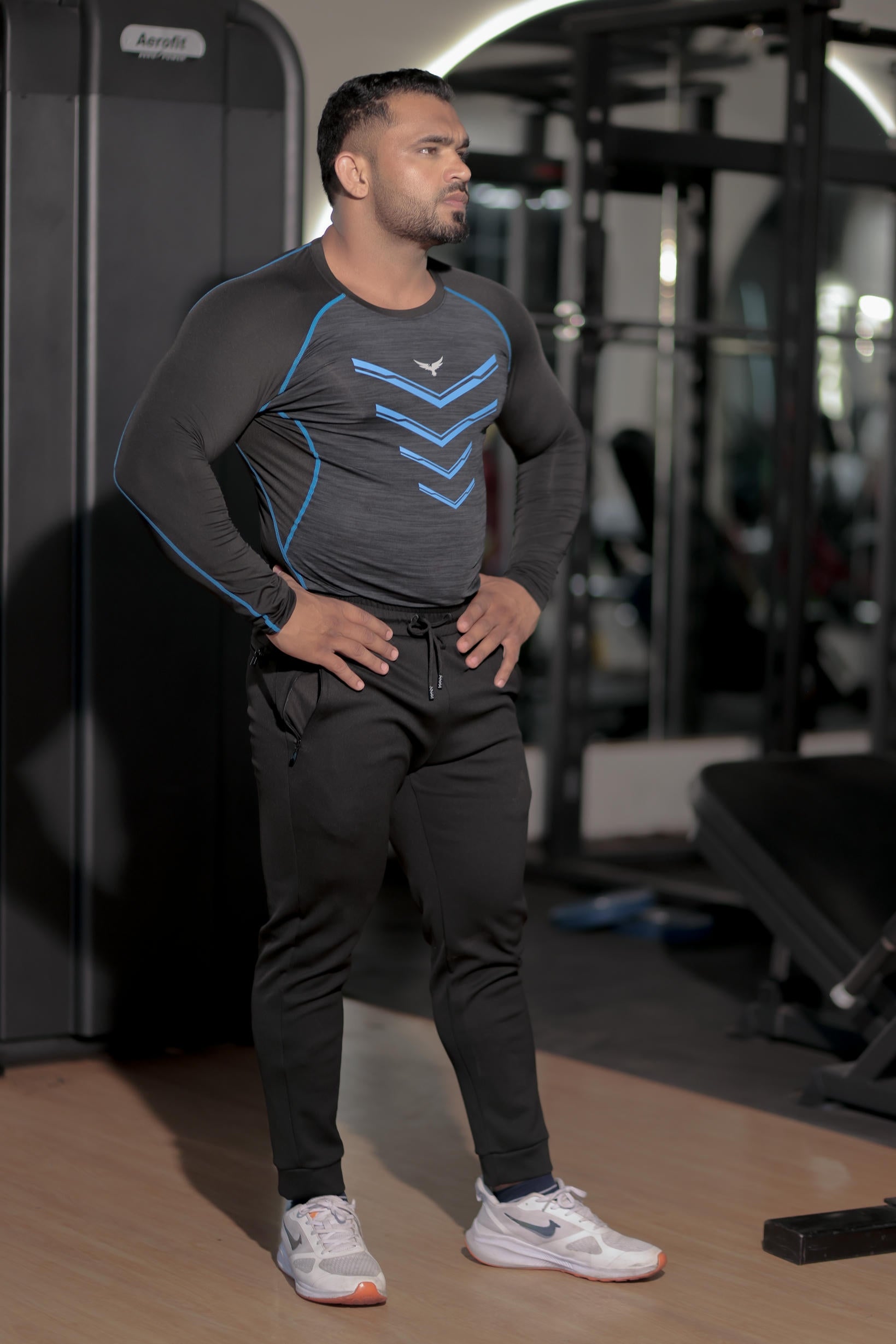 Men’s Chevrons Compression T-Shirt – Black