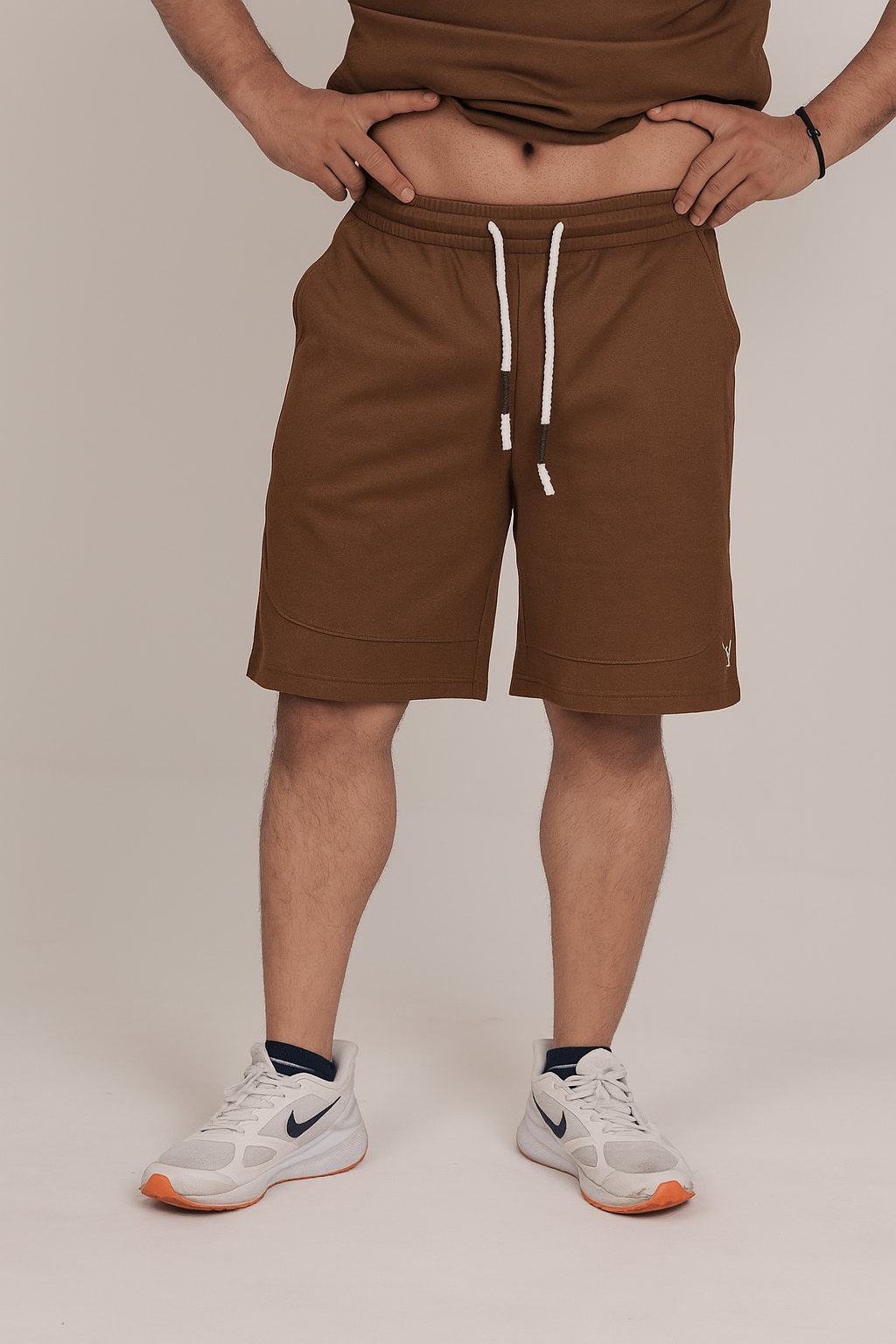 Men’s Knitted Shorts – Brown (Poly-Cotton Blend)