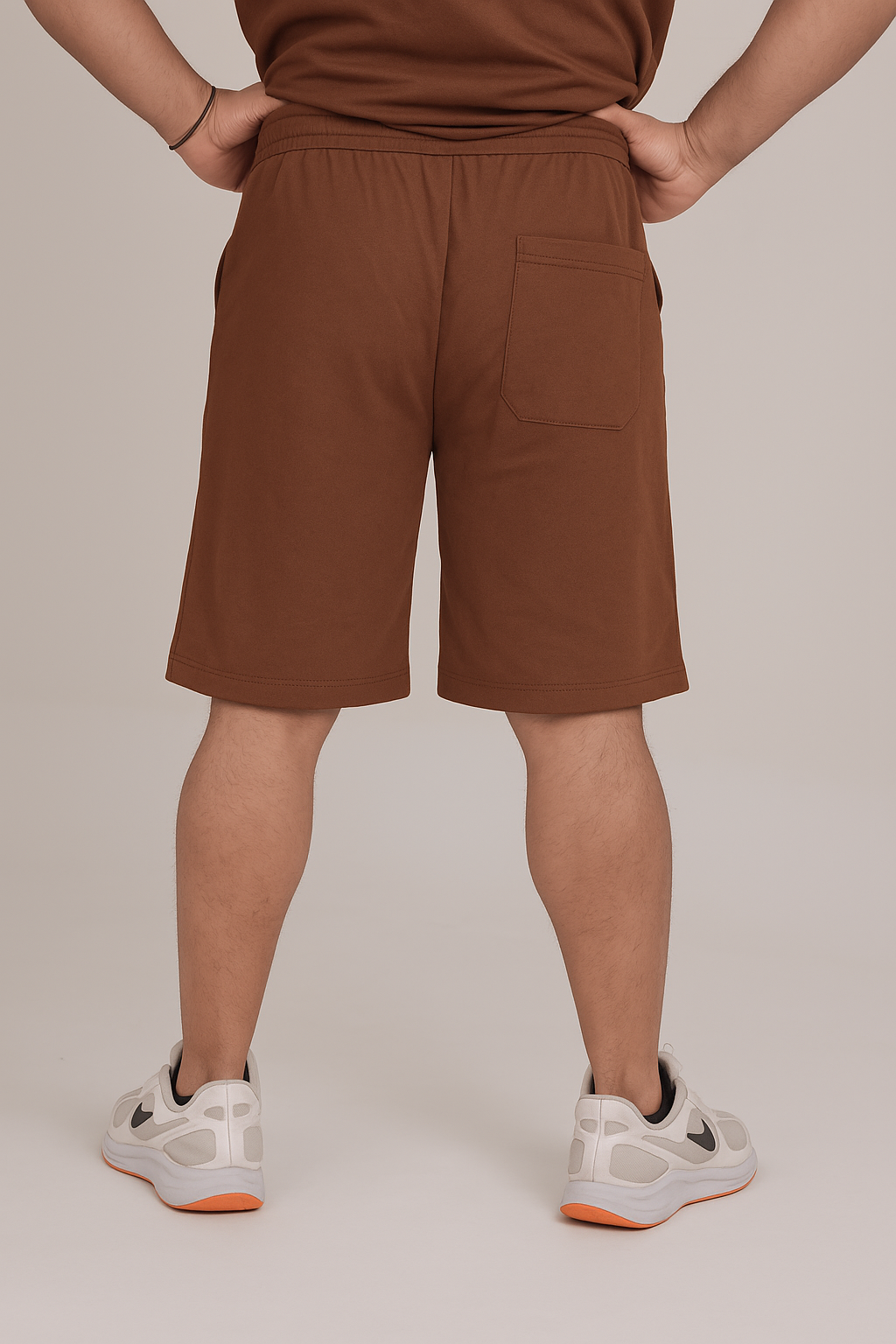 Men’s Knitted Shorts – Brown (Poly-Cotton Blend)