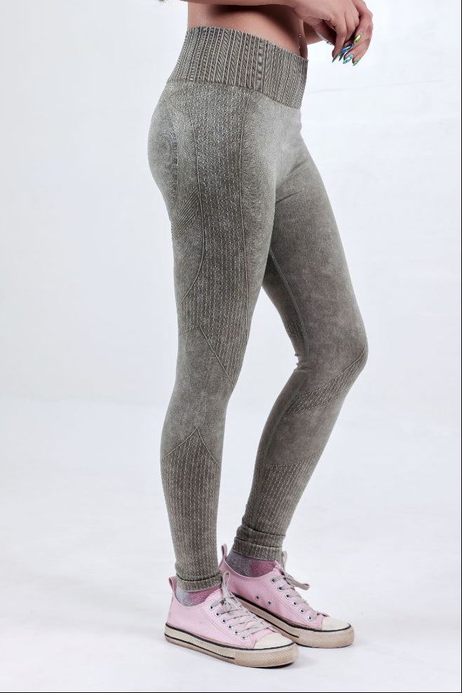 Women’s High Waist Seamless Nylon Legging (PANTS ONLY) – Olive Green