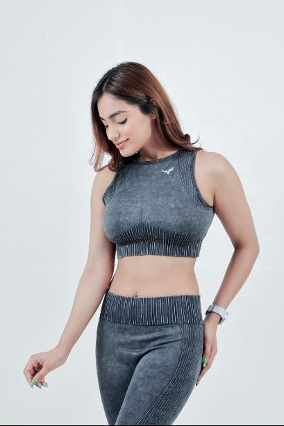 Women’s Seamless Active Nylon Bra (TOP ONLY) – Charcoal Grey