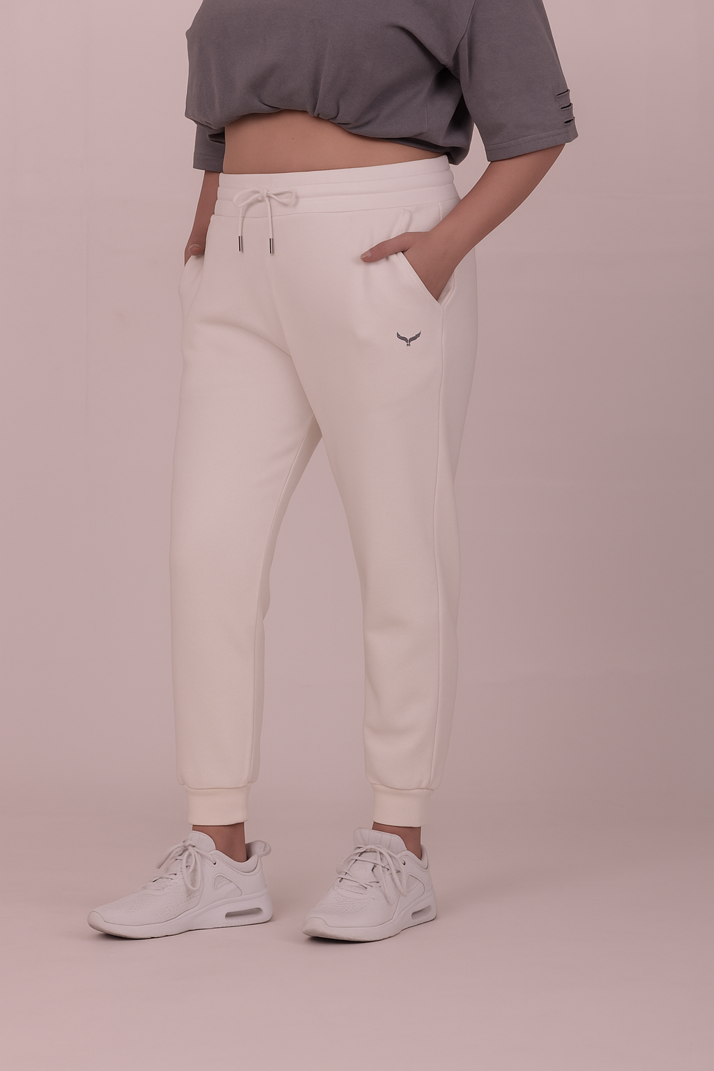 Women's Premium Oversize Joggers – Cream