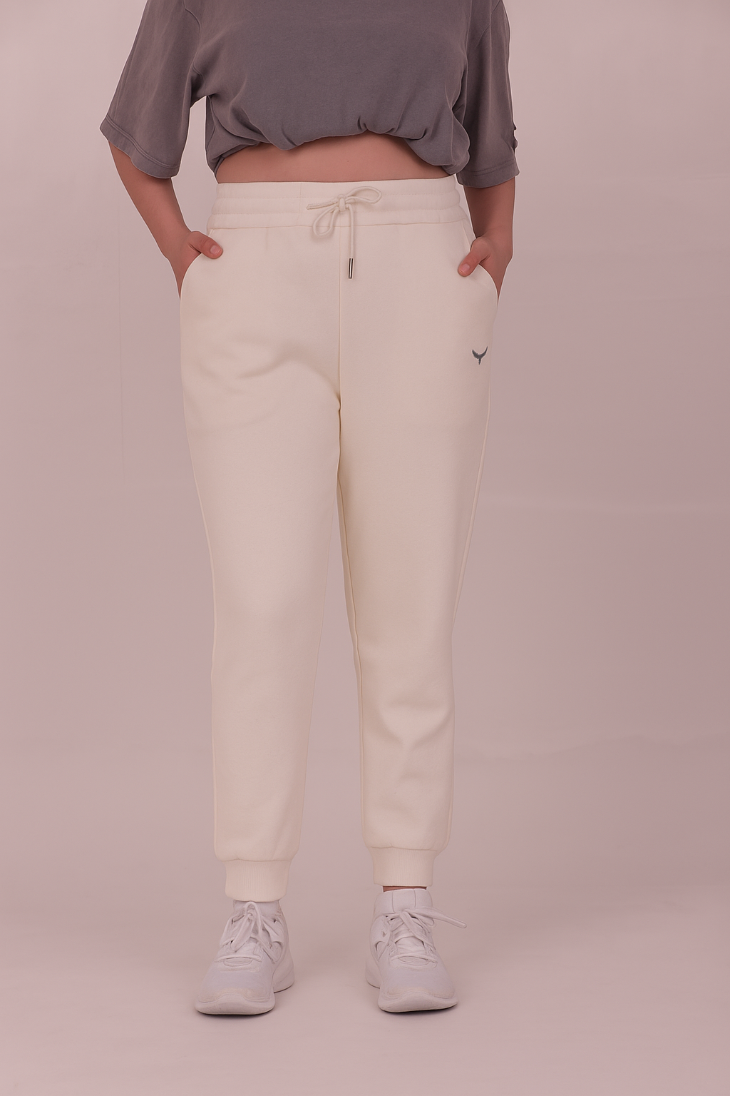 Women's Premium Oversize Joggers – Cream
