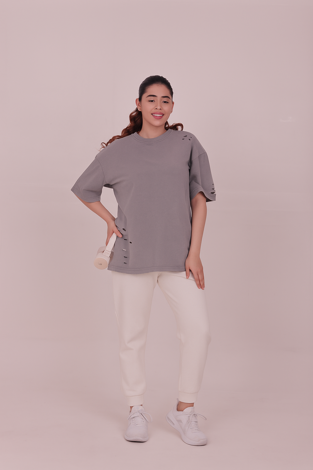 Women's Premium Oversize Joggers – Cream