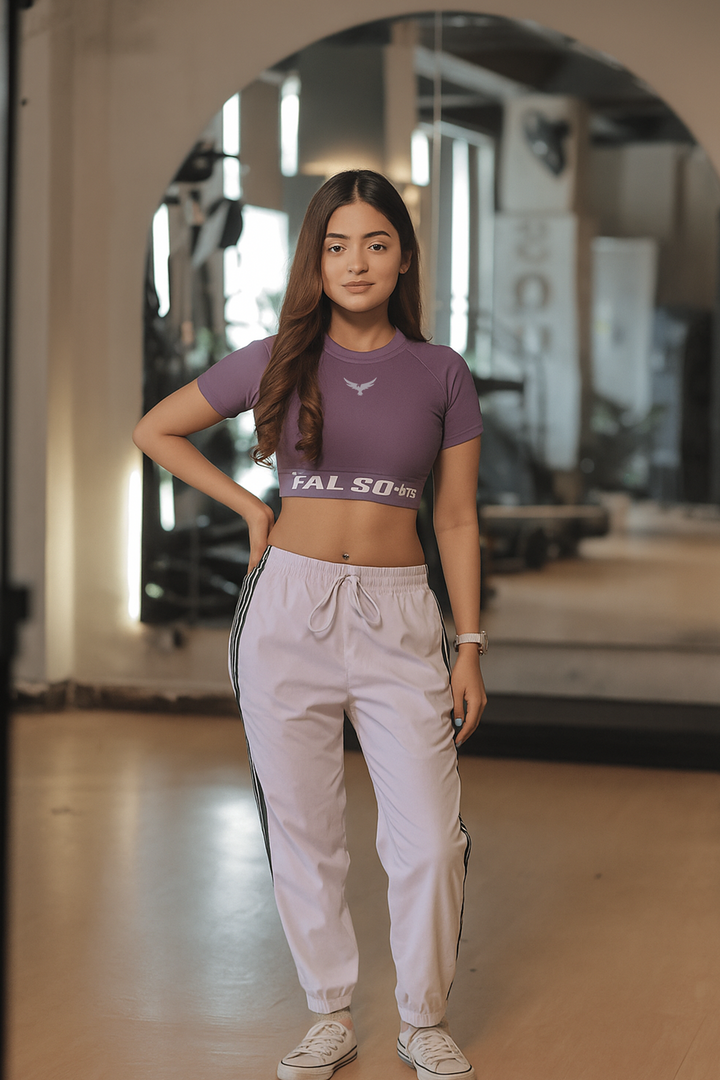 Falcon Crop Top Short Sleeve – Dusty Lavender