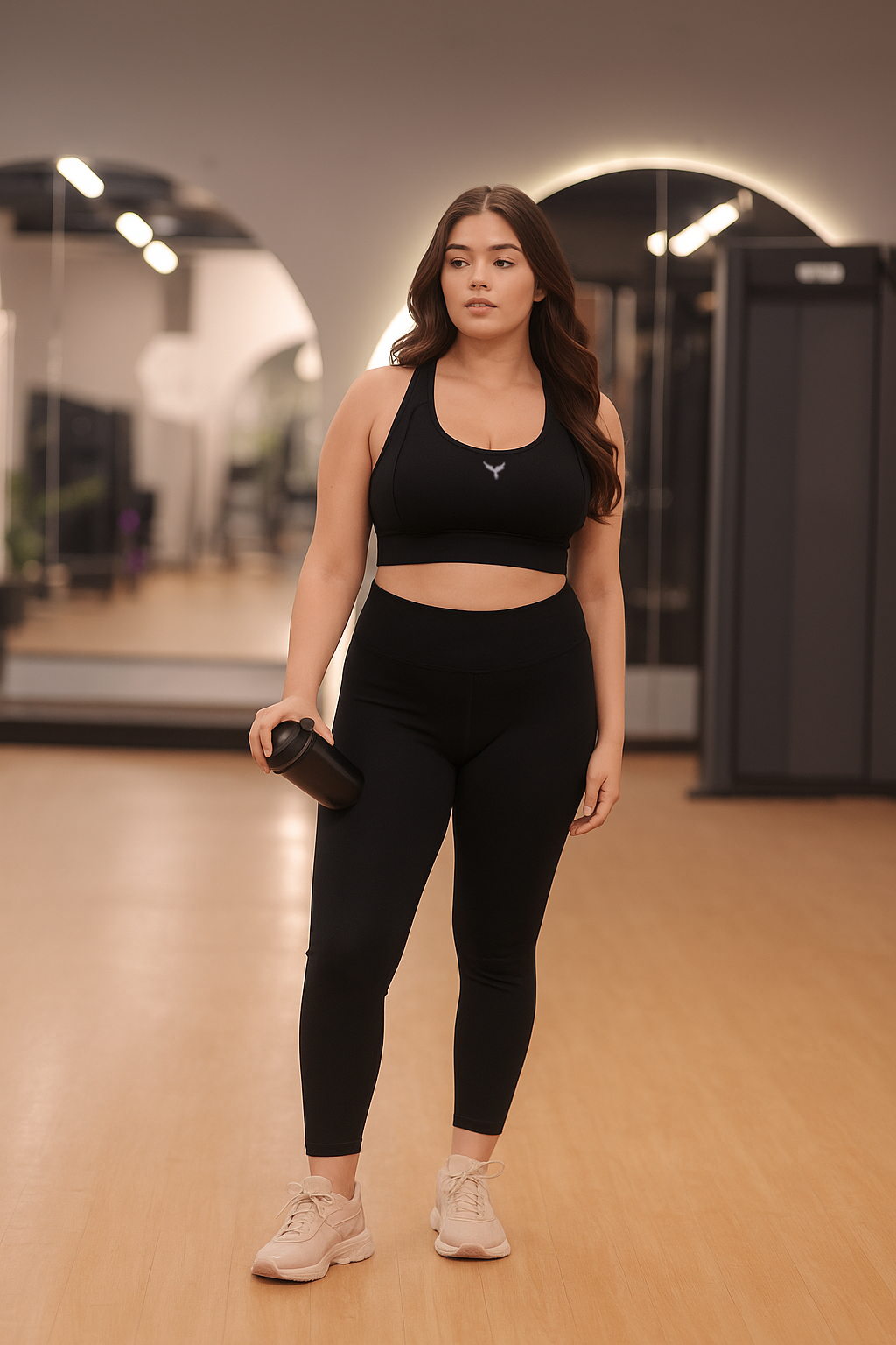 Cross Back Strappy Sports Bra – Black