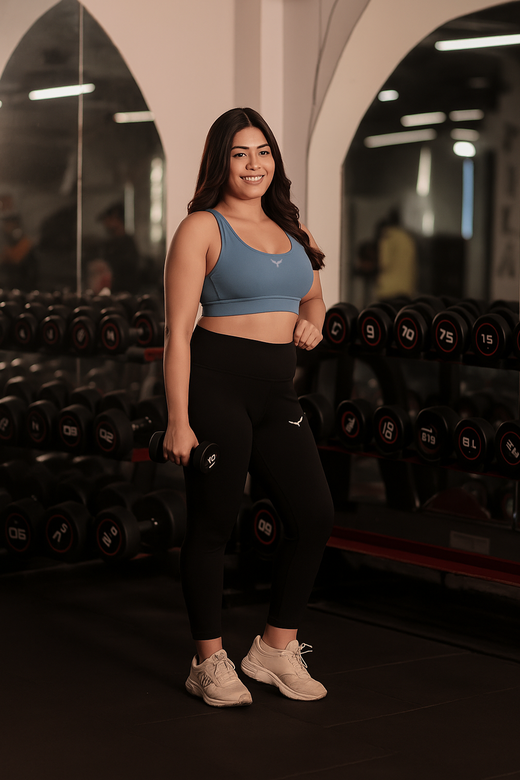 Cross Back Strappy Sports Bra – Muted Blue