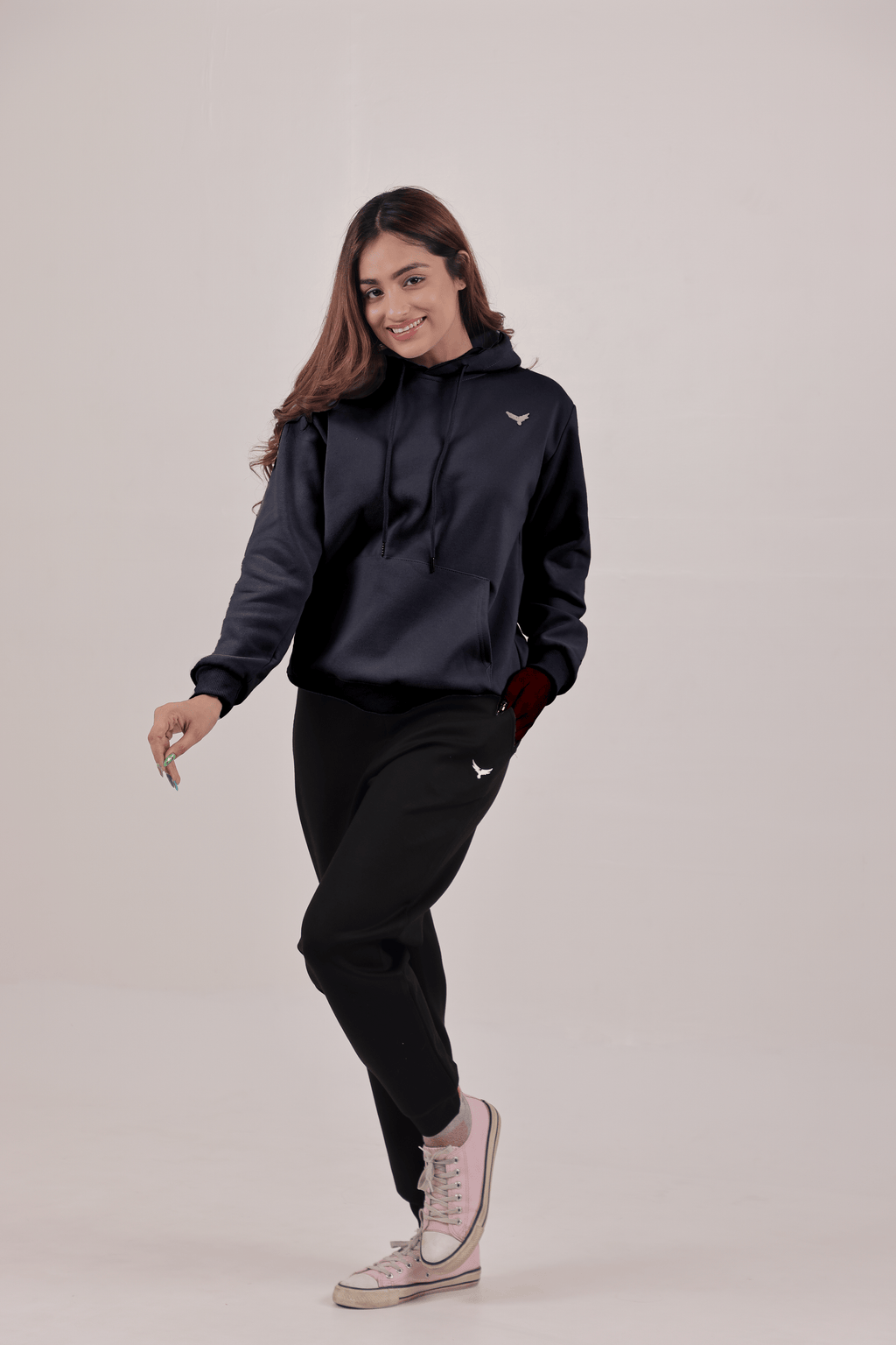 Women's Jersey Cotton Hoodie – Black