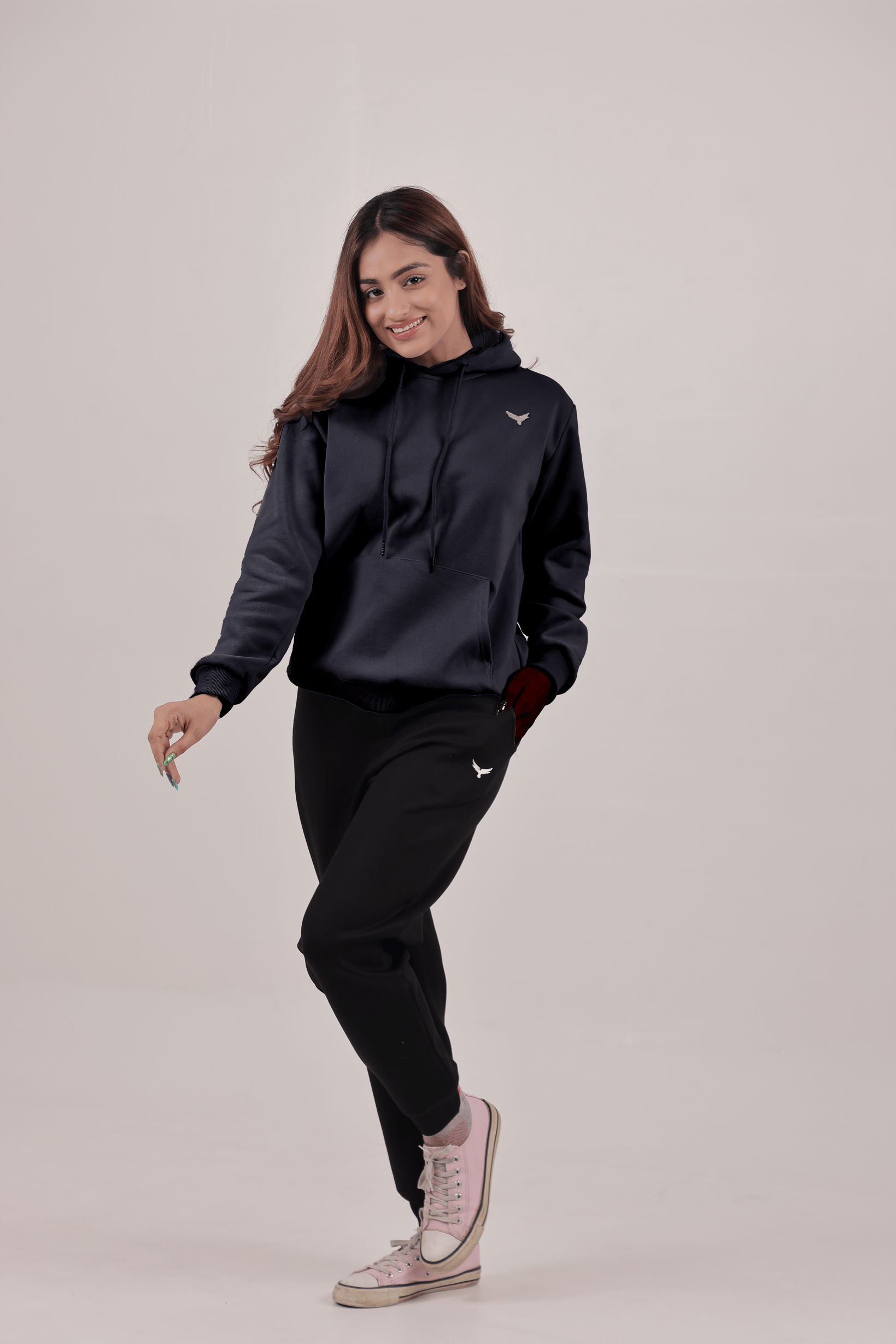 Women's Jersey Cotton Hoodie – Black